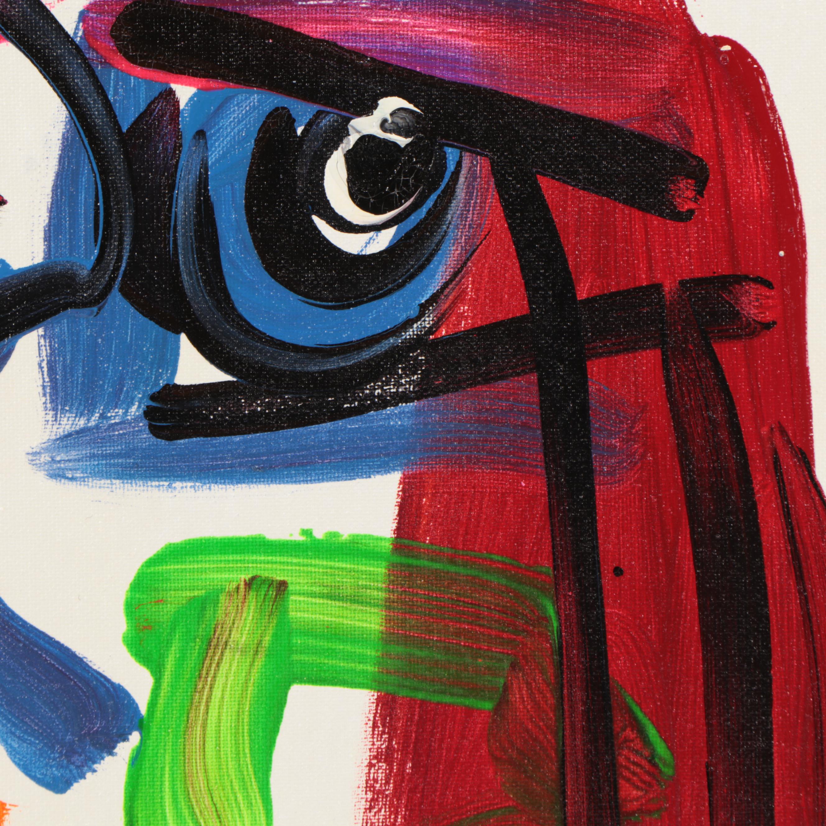 Peter Keil Abstract Portrait Acrylic Painting "My Friend Pablo Picasso"