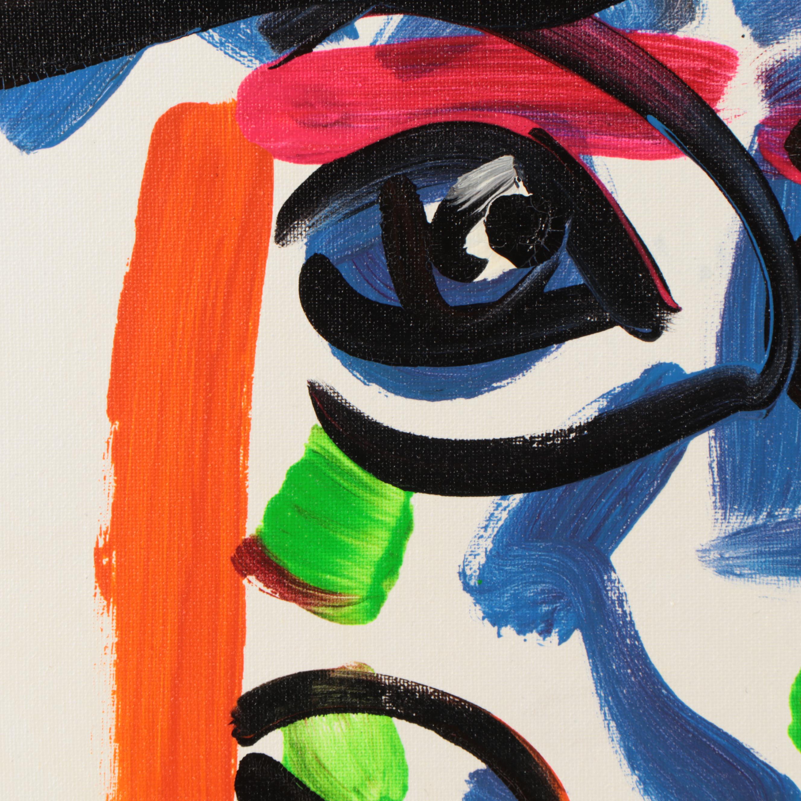 Peter Keil Abstract Portrait Acrylic Painting "My Friend Pablo Picasso"
