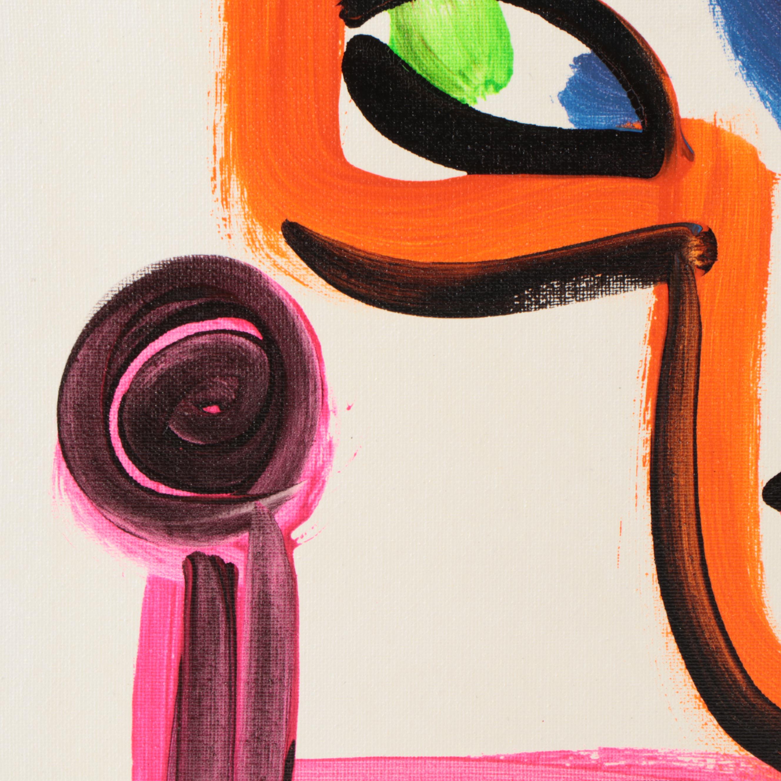 Peter Keil Abstract Portrait Acrylic Painting "My Friend Pablo Picasso"