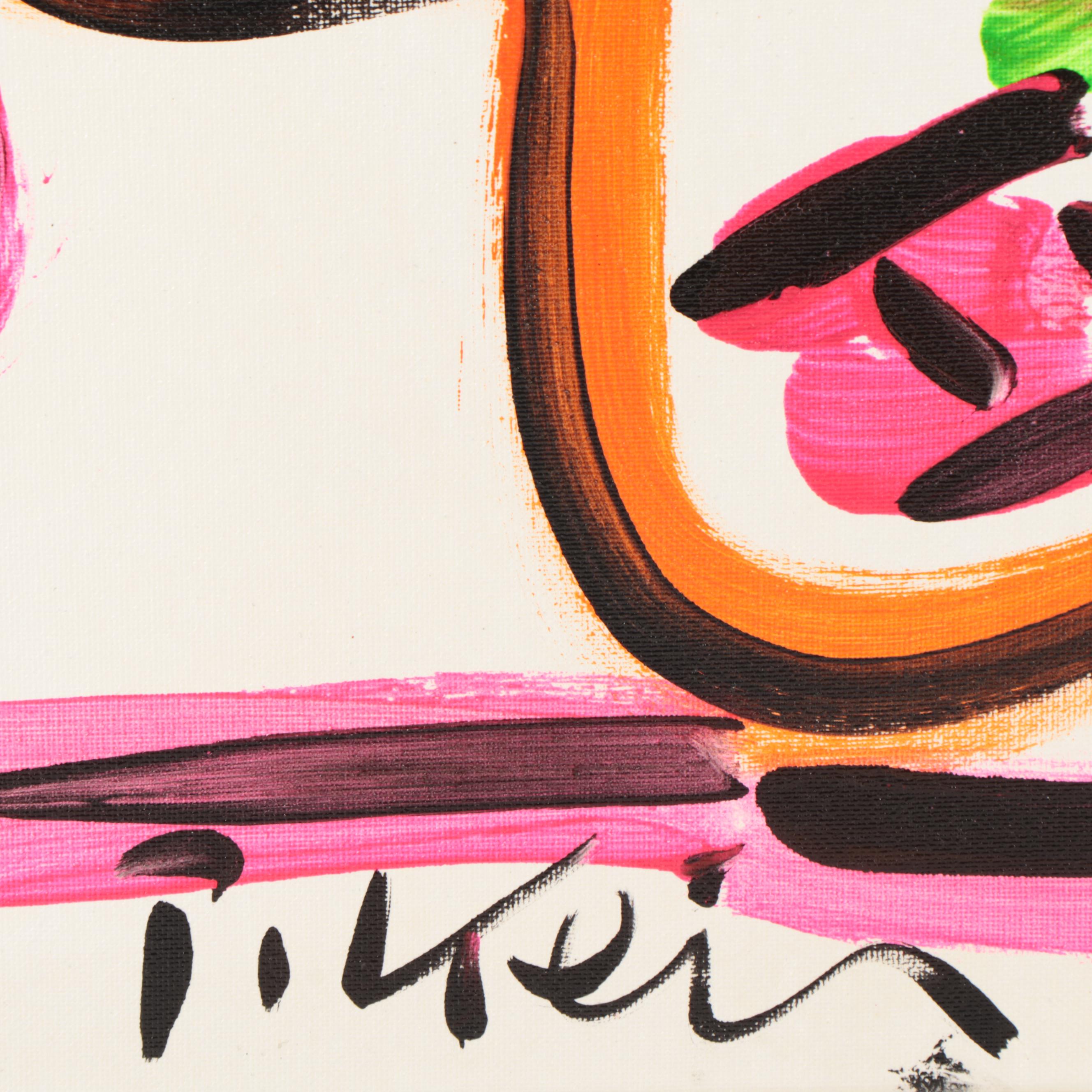 Peter Keil Abstract Portrait Acrylic Painting "My Friend Pablo Picasso"