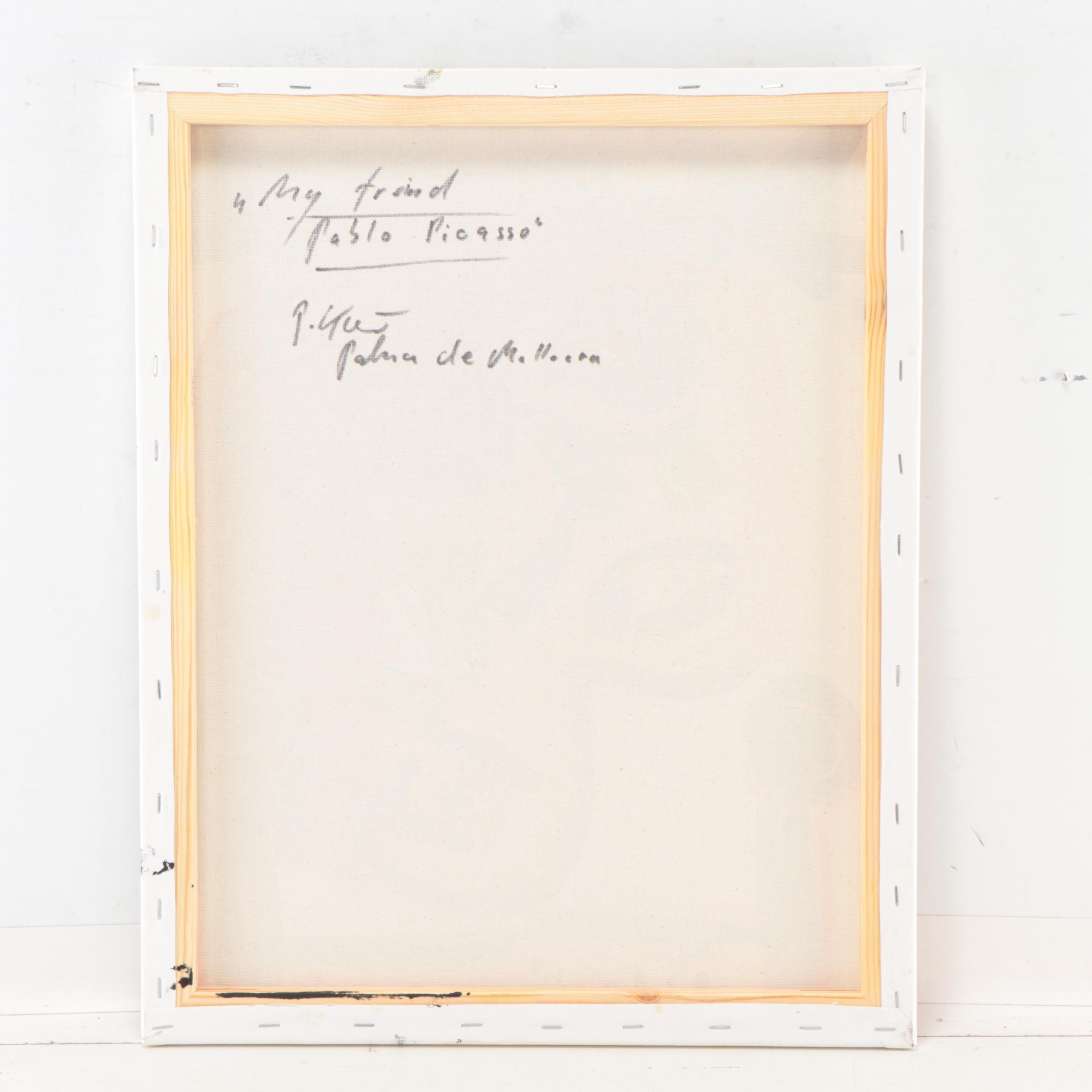 Peter Keil Abstract Portrait Acrylic Painting "My Friend Pablo Picasso"