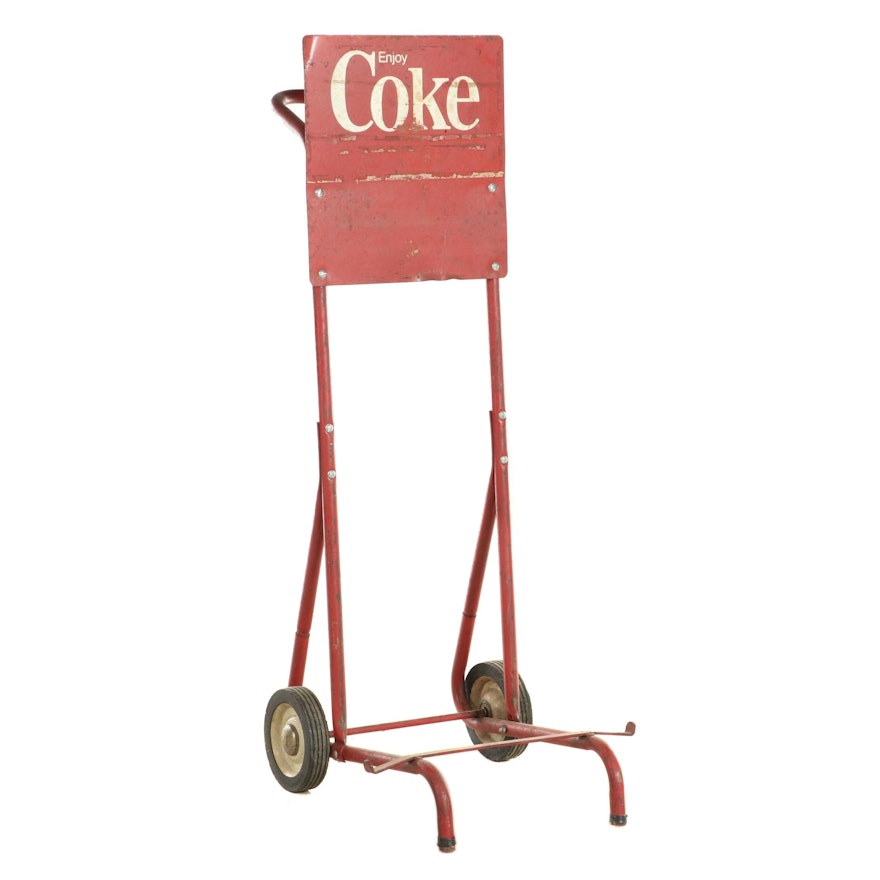 Coca-Cola "Enjoy Coke" Advertising Hand Truck, Mid to Late 20th Century