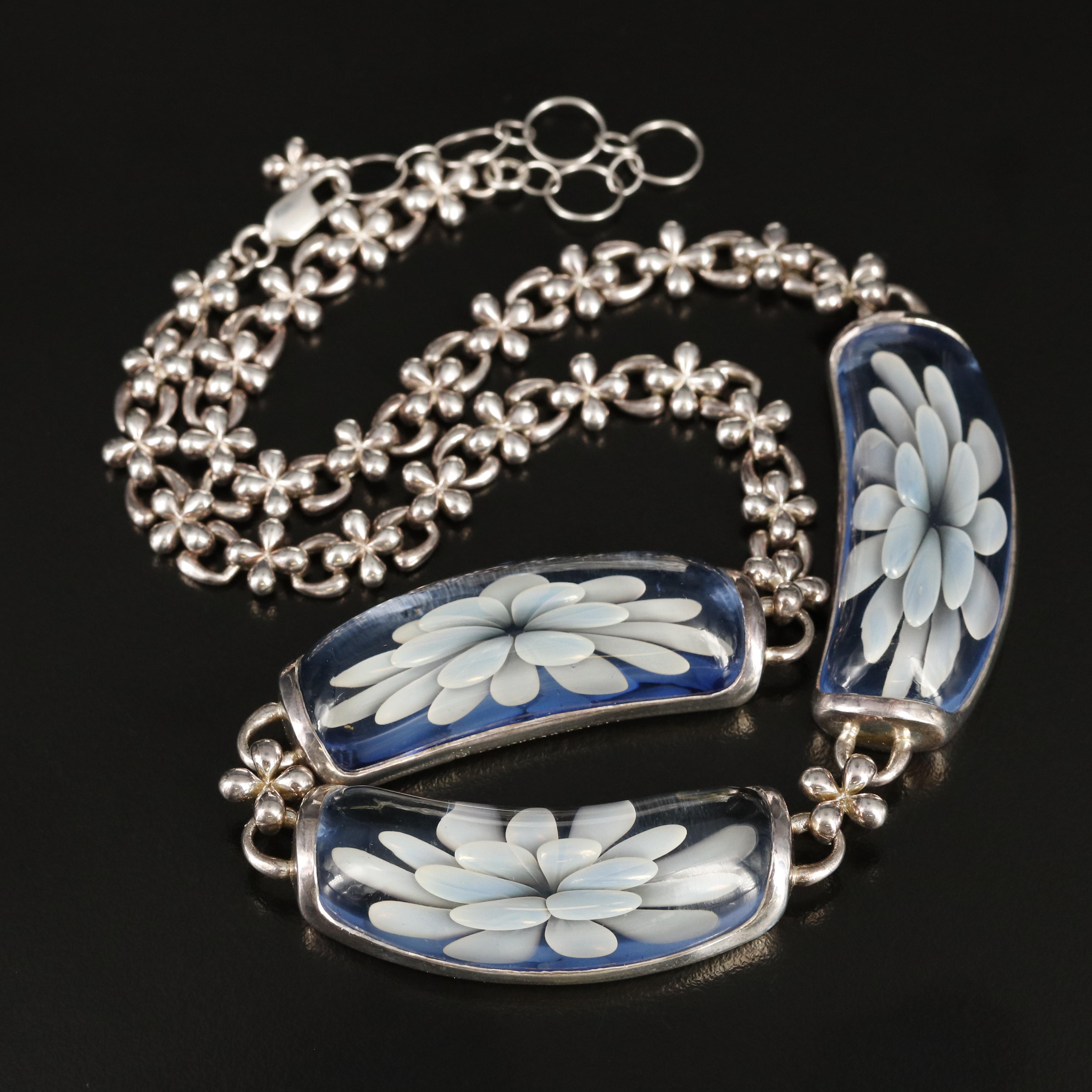Cesar Palma Sterling Glass Necklace