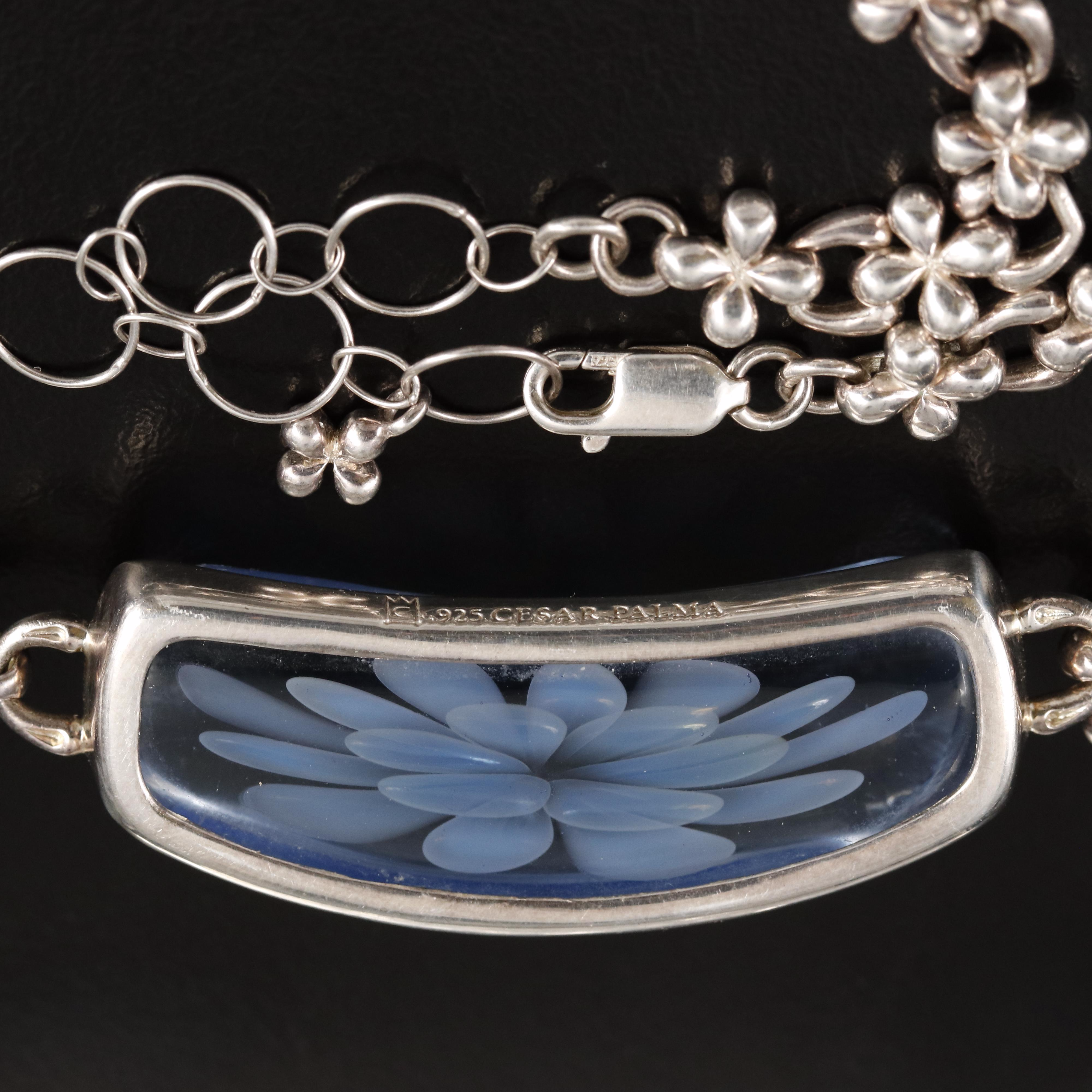 Cesar Palma Sterling Glass Necklace