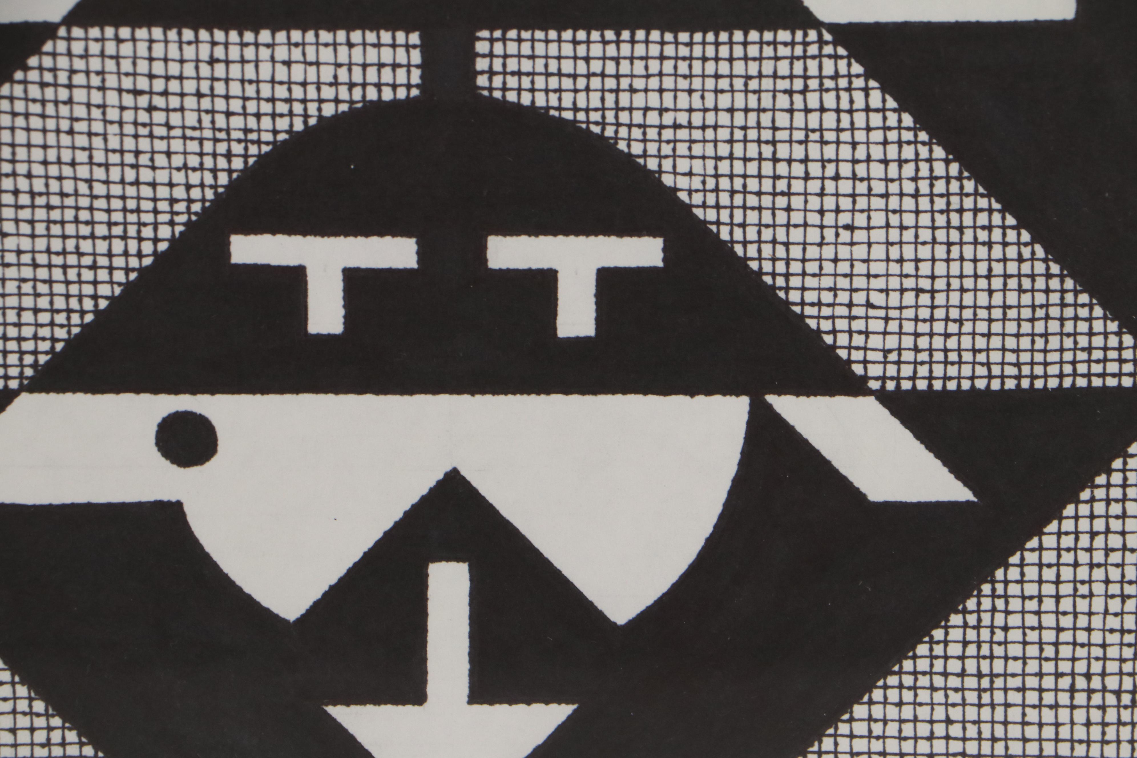 Jerry Kellems Abstract Ink Drawing, 2003