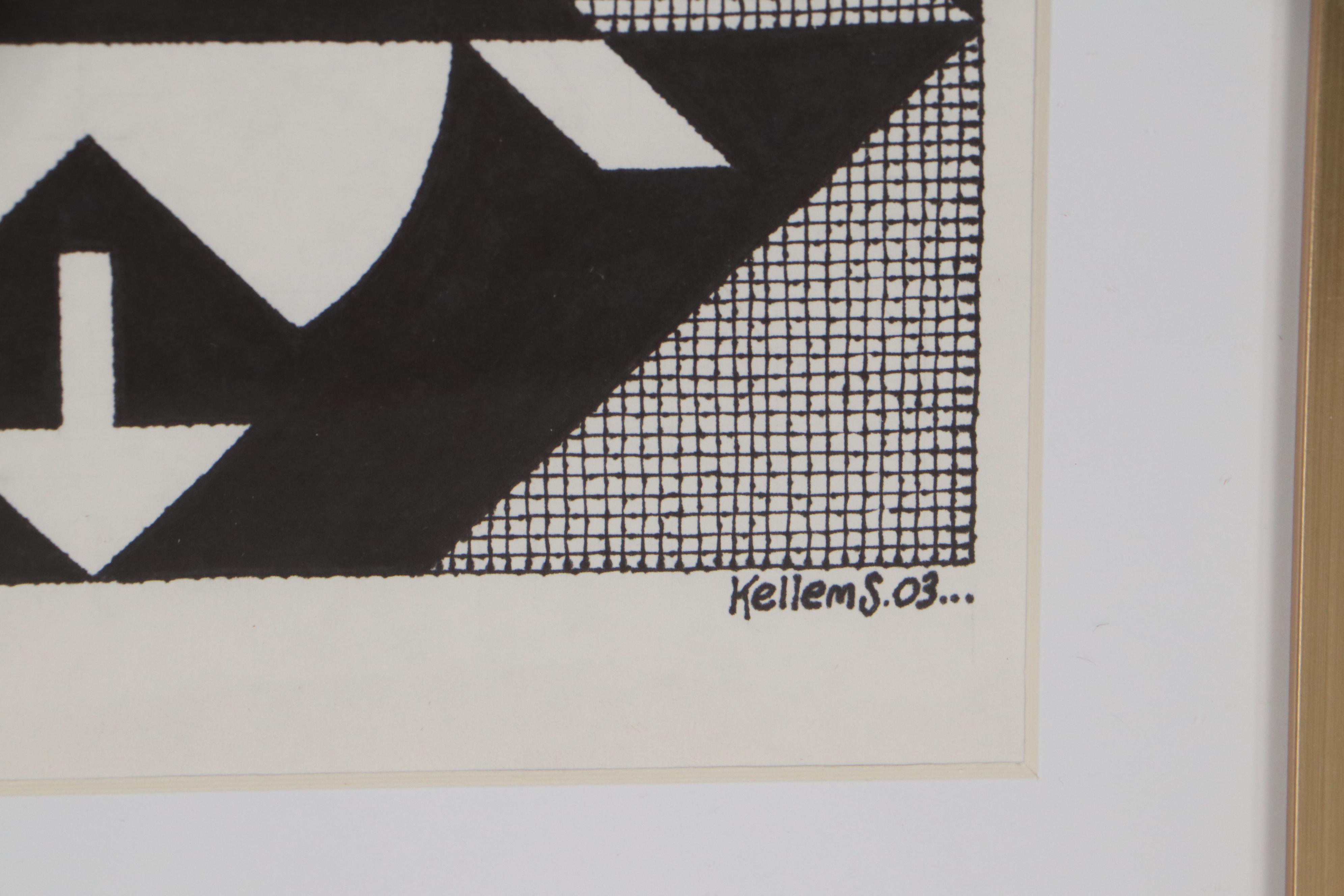 Jerry Kellems Abstract Ink Drawing, 2003