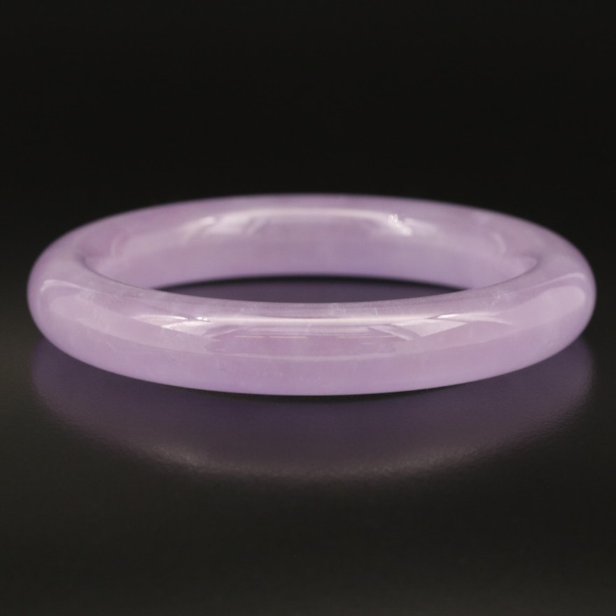 Jadeite Hololith Bangle Bracelet