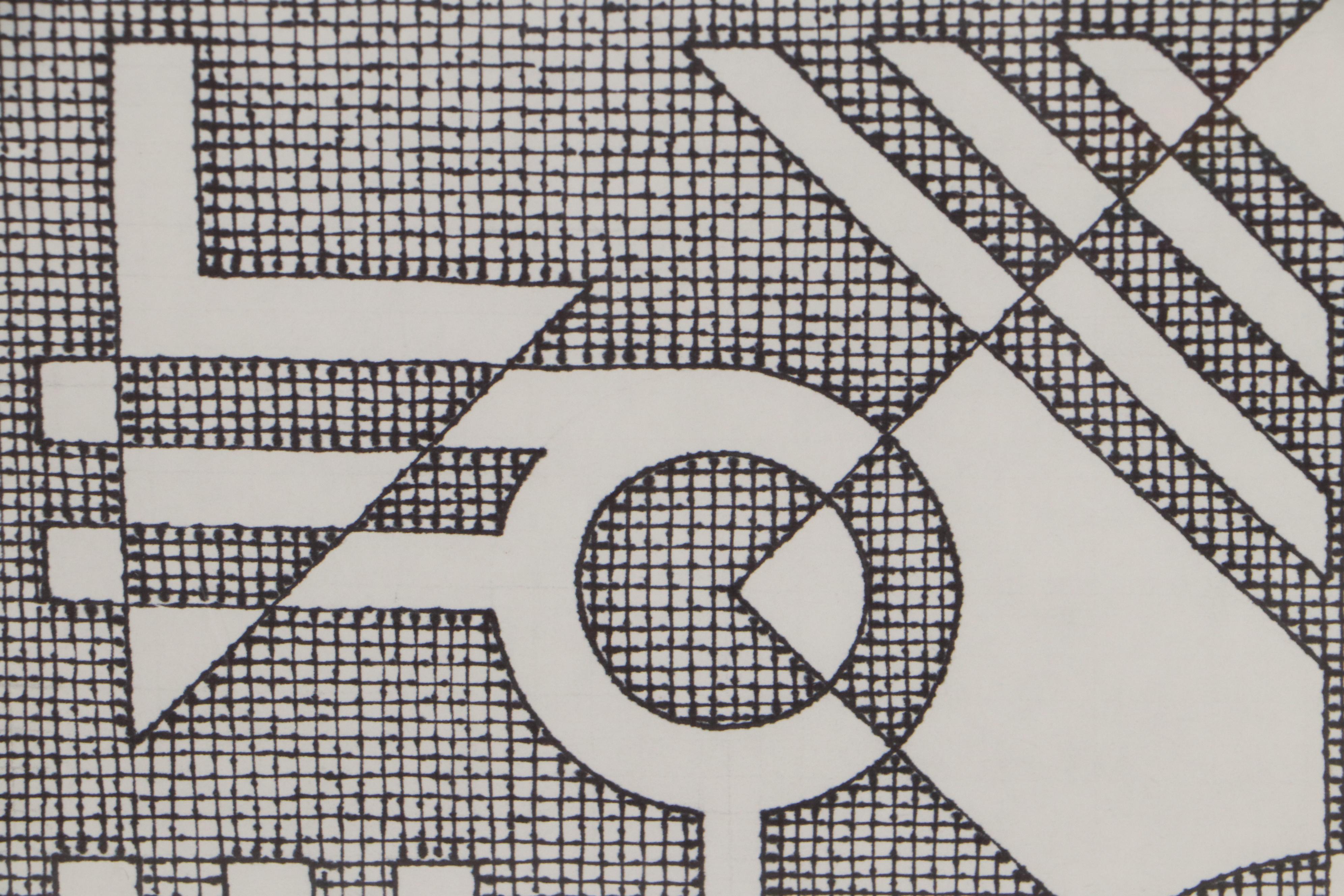 Jerry Kellems Abstract Surreal Ink Drawing, 2003