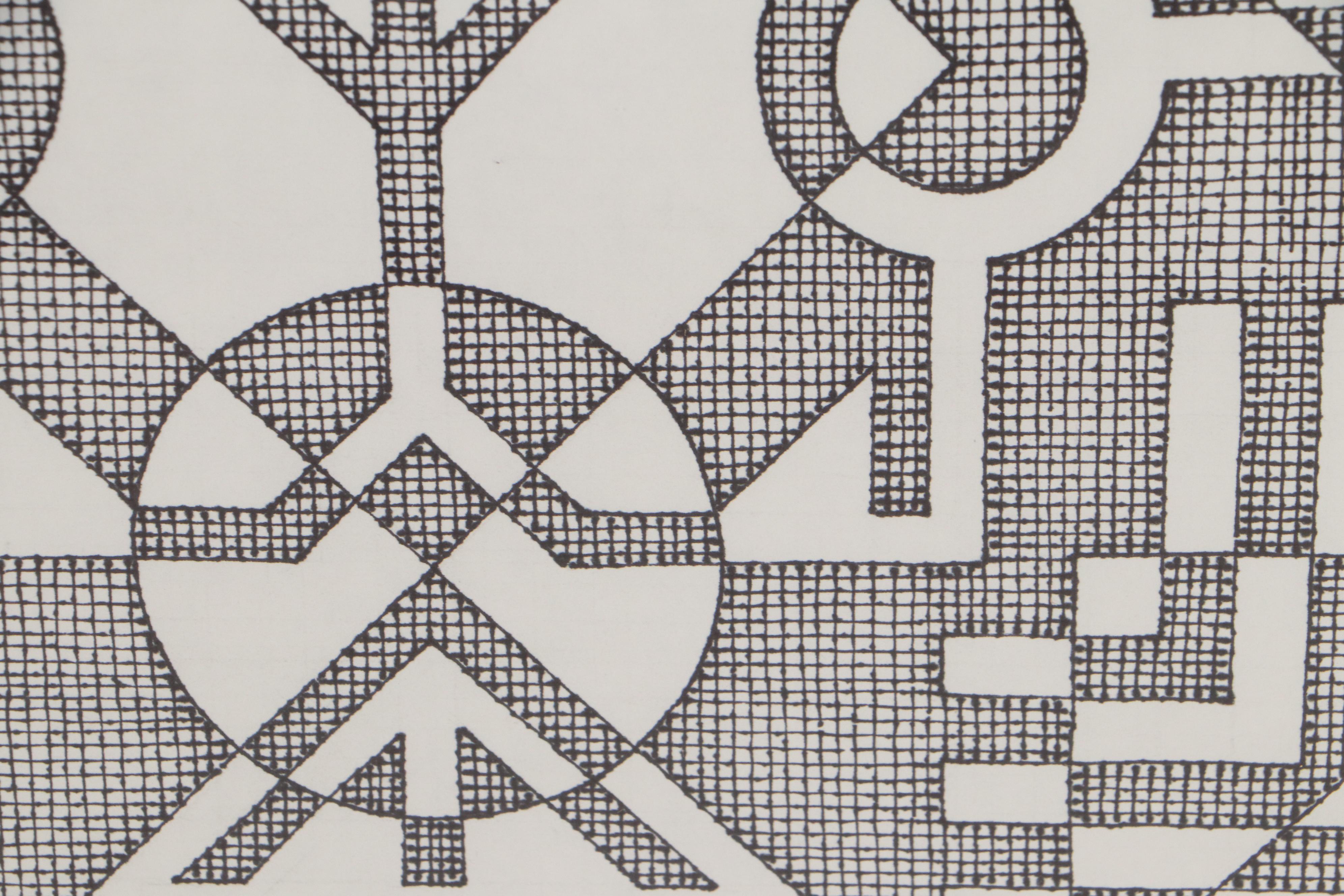 Jerry Kellems Abstract Surreal Ink Drawing, 2003