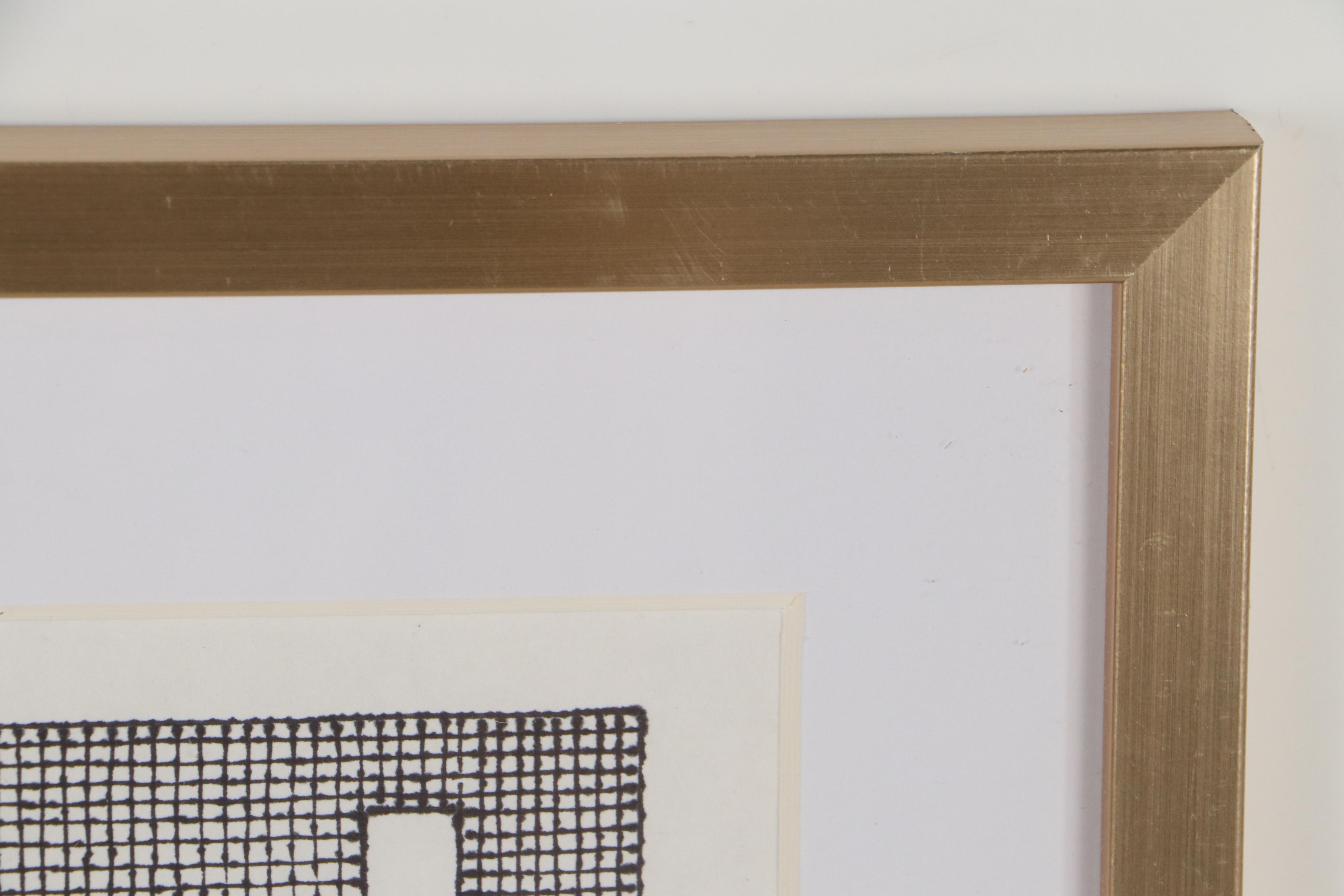 Jerry Kellems Abstract Surreal Ink Drawing, 2003