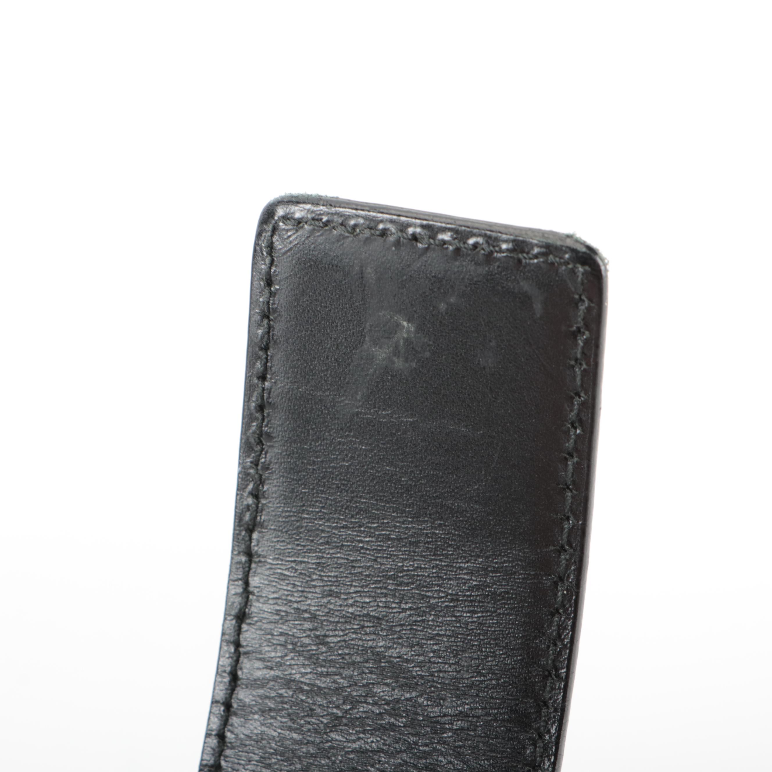 Gucci Signature Interlocking GG Belt in Black Guccissima Leather