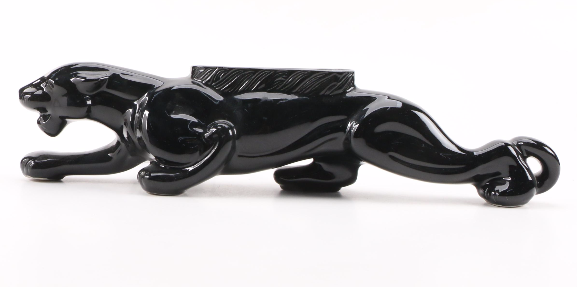 MCM Royal China Novelty Ceramic Black Panther Planter TV Lamp, 1950s