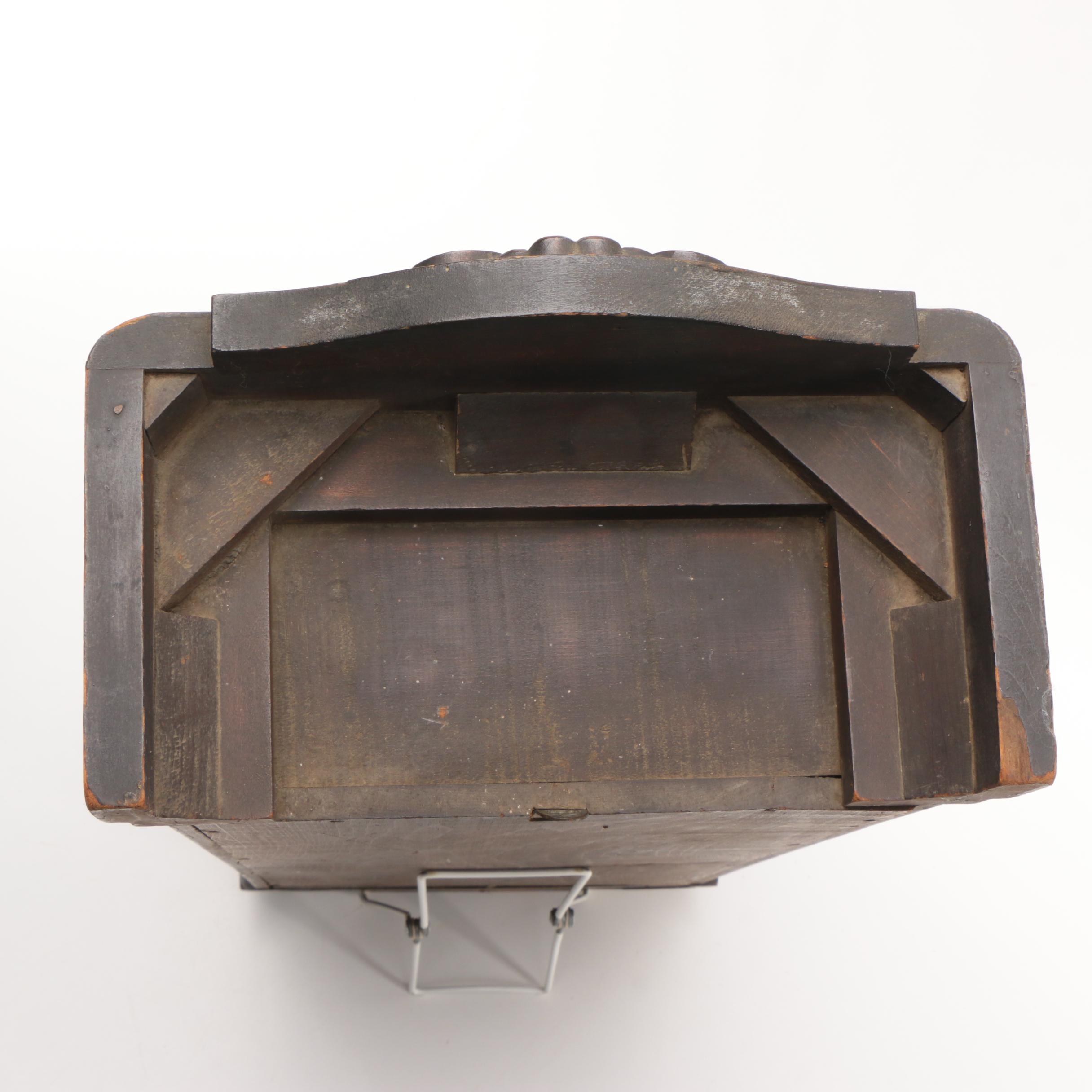 Meiji Clock Co. Victorian Style Wood Cased Wall Clock, 20th Century