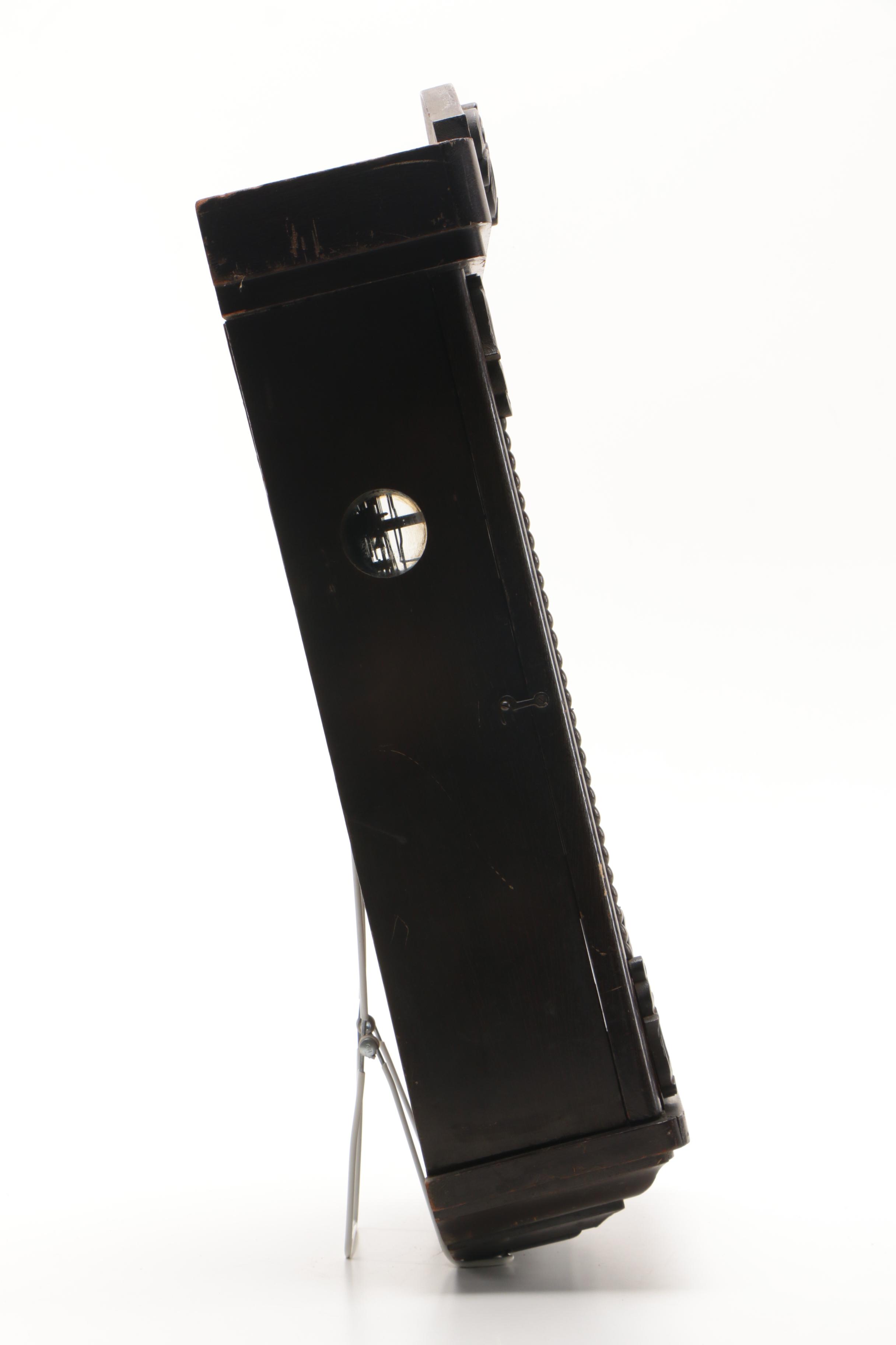 Meiji Clock Co. Victorian Style Wood Cased Wall Clock, 20th Century