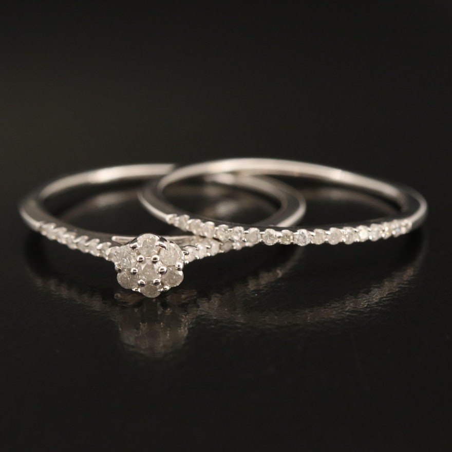 Sterling Diamond Ring Set