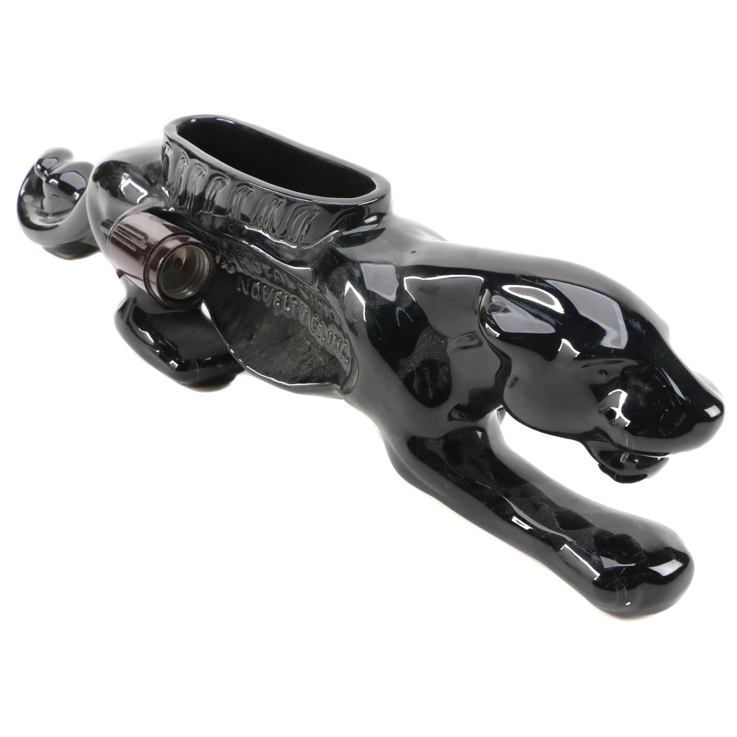 MCM Royal China Novelty Ceramic Black Panther Planter TV Lamp, 1950s