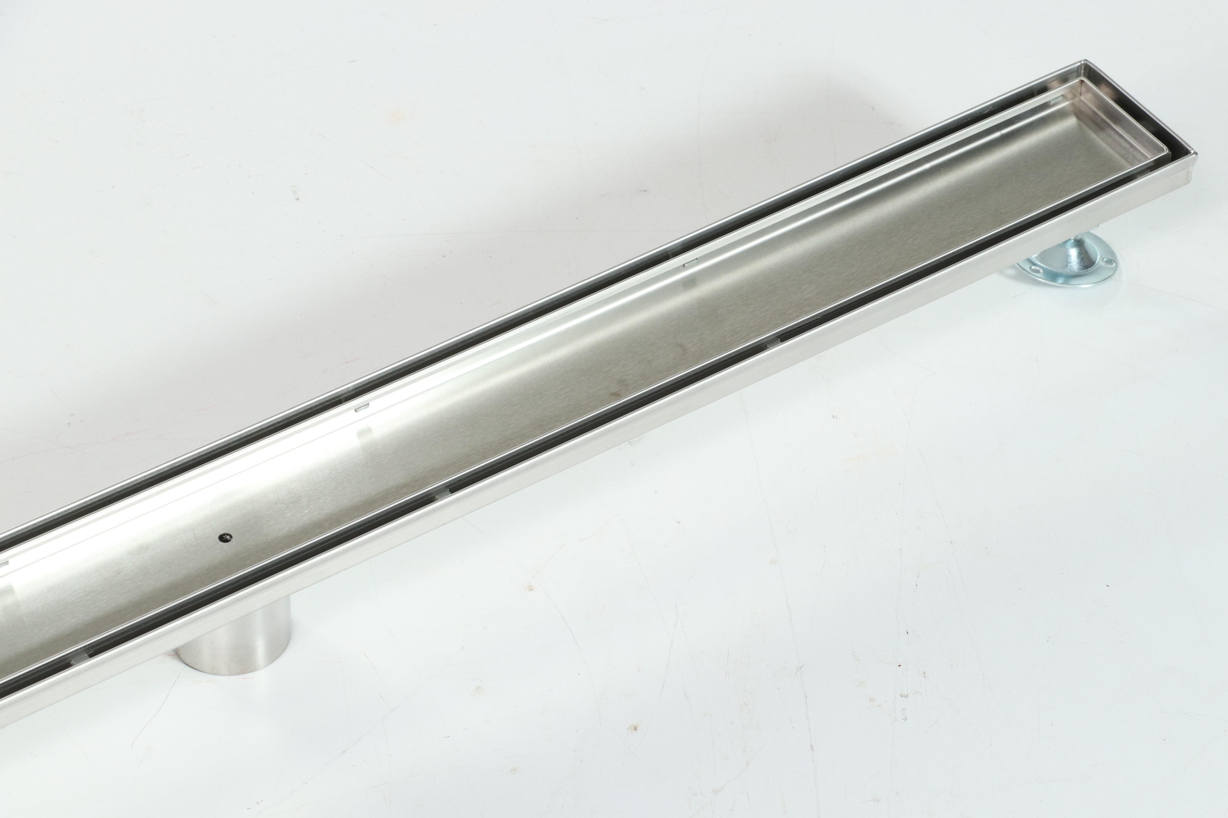 Brushed Stainless Steel Finish 40" Linear Tile-In Shower Drain