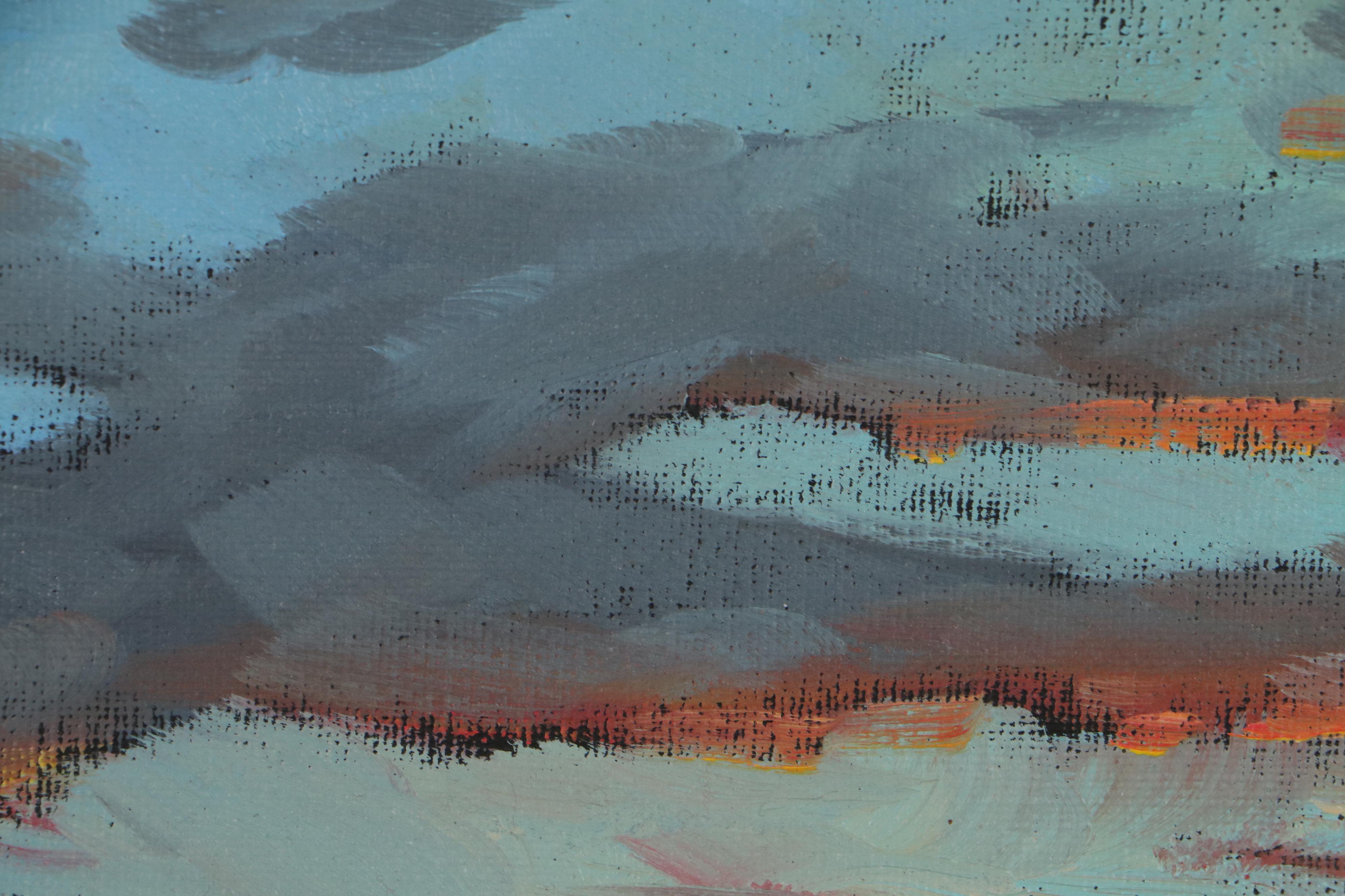 William Hawkins Sunset Landscape Oil Painting