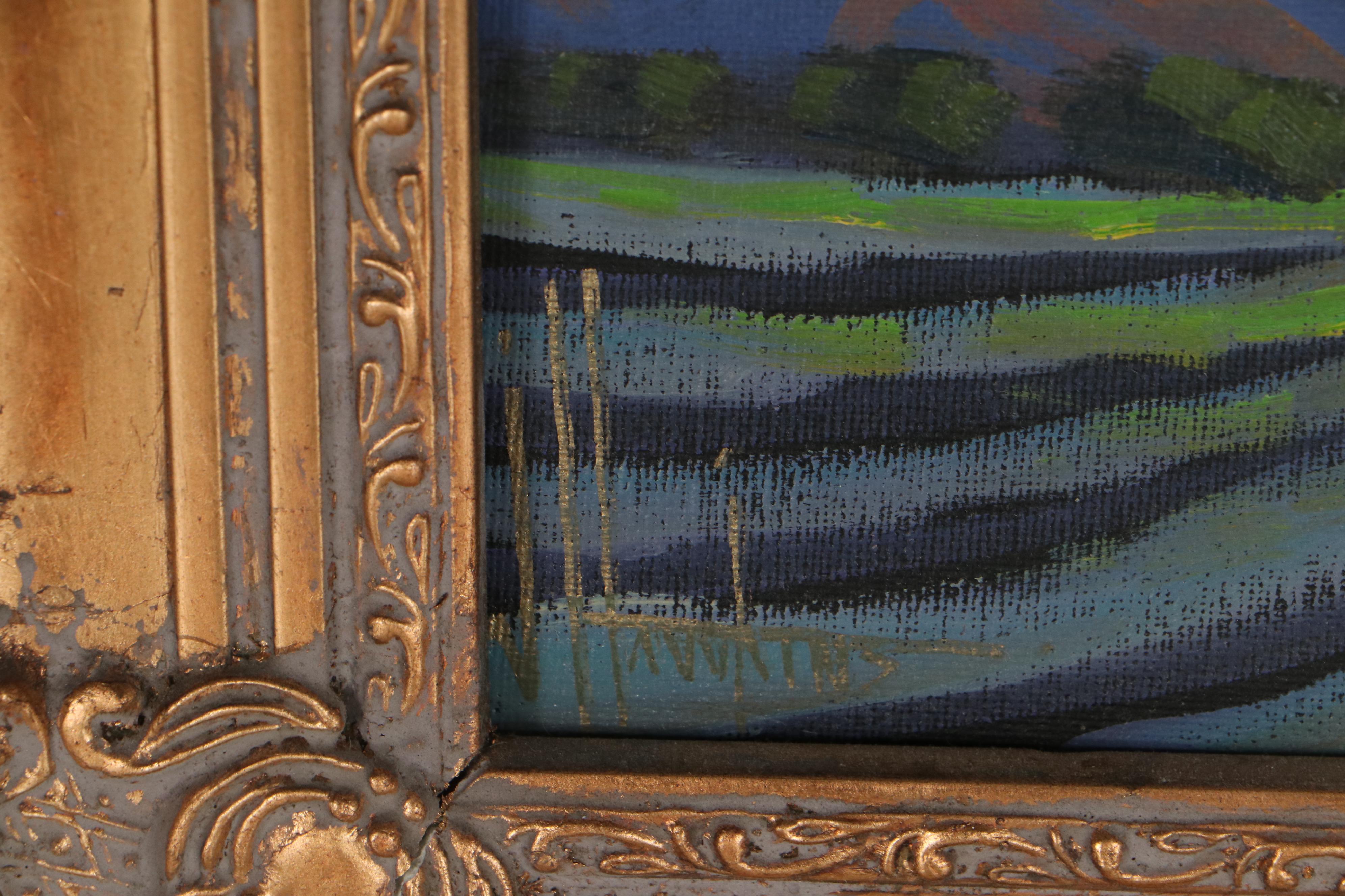 William Hawkins Sunset Landscape Oil Painting