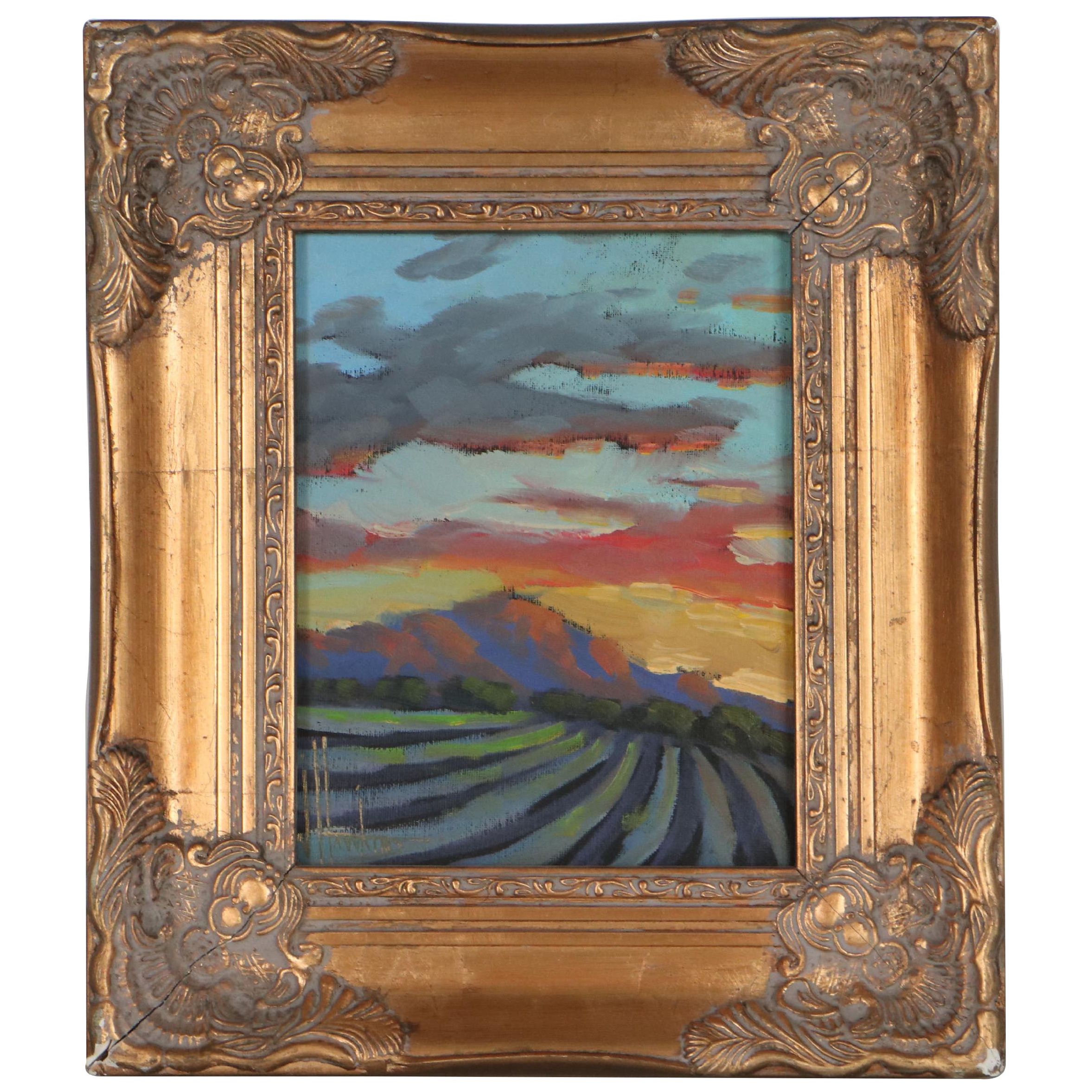 William Hawkins Sunset Landscape Oil Painting