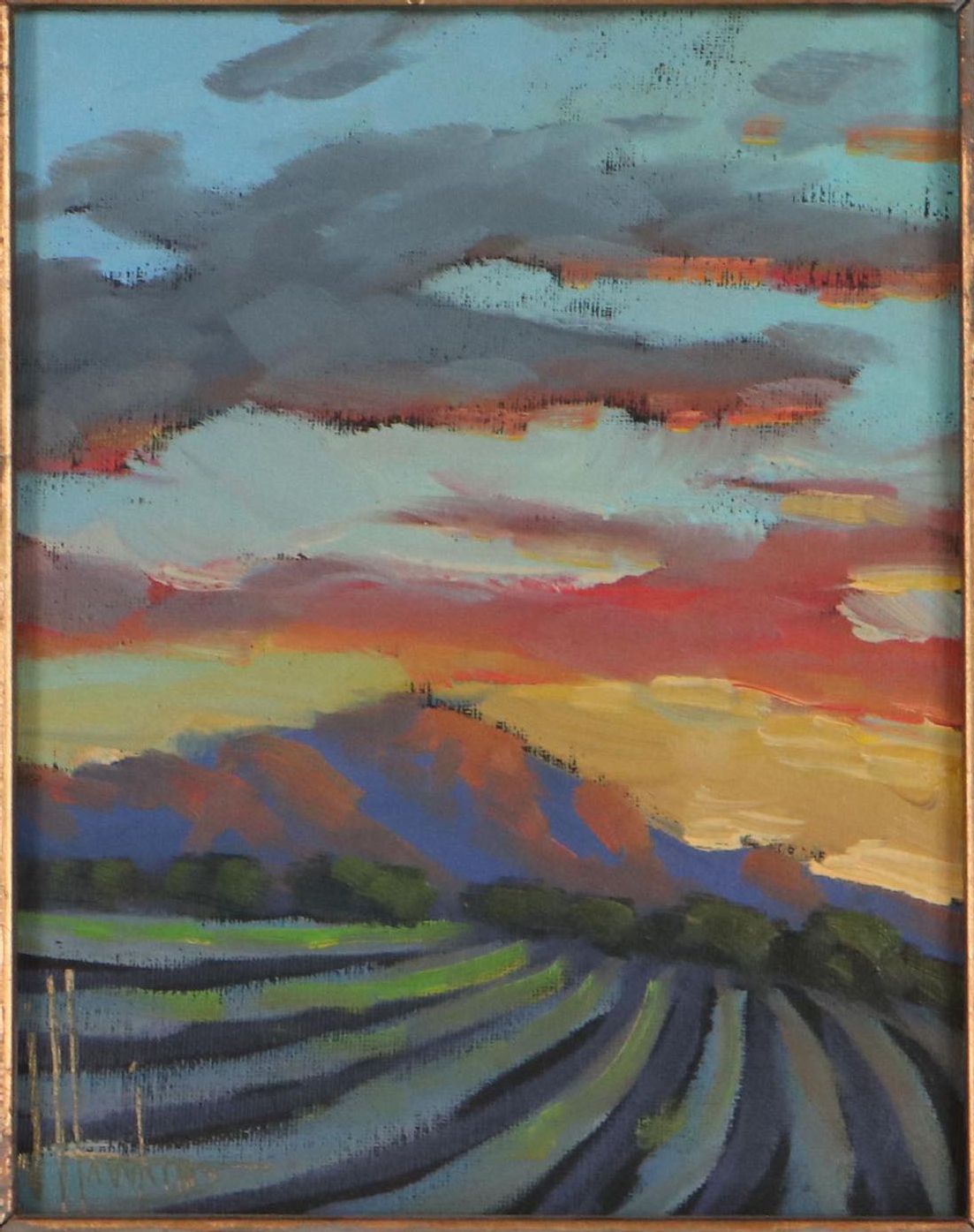 William Hawkins Sunset Landscape Oil Painting