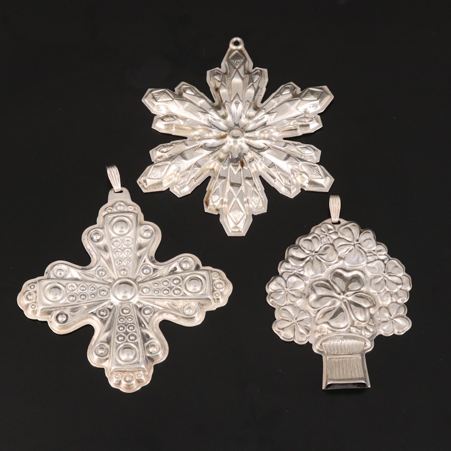 Reed and Barton and Gorham Sterling Christmas Ornaments