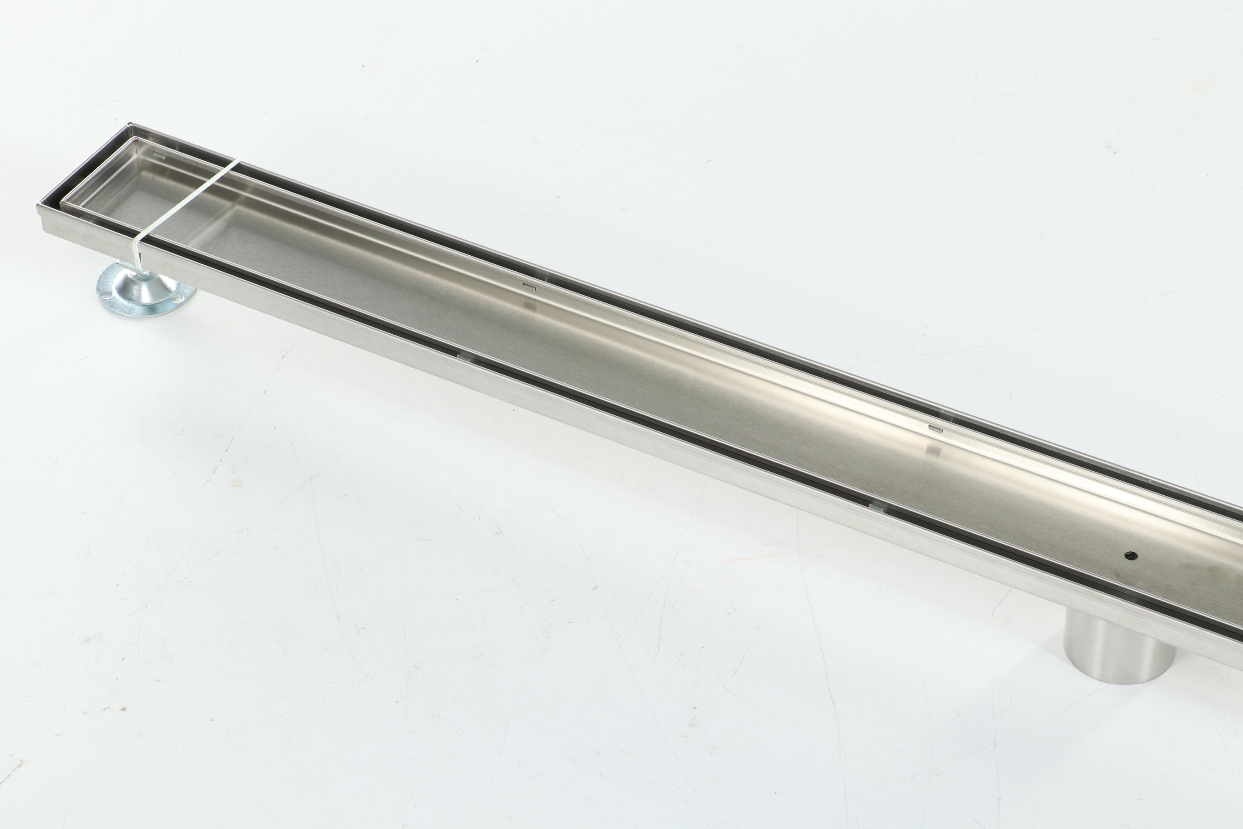 Brushed Stainless Steel Finish 48" Linear Tile-In Shower Drain