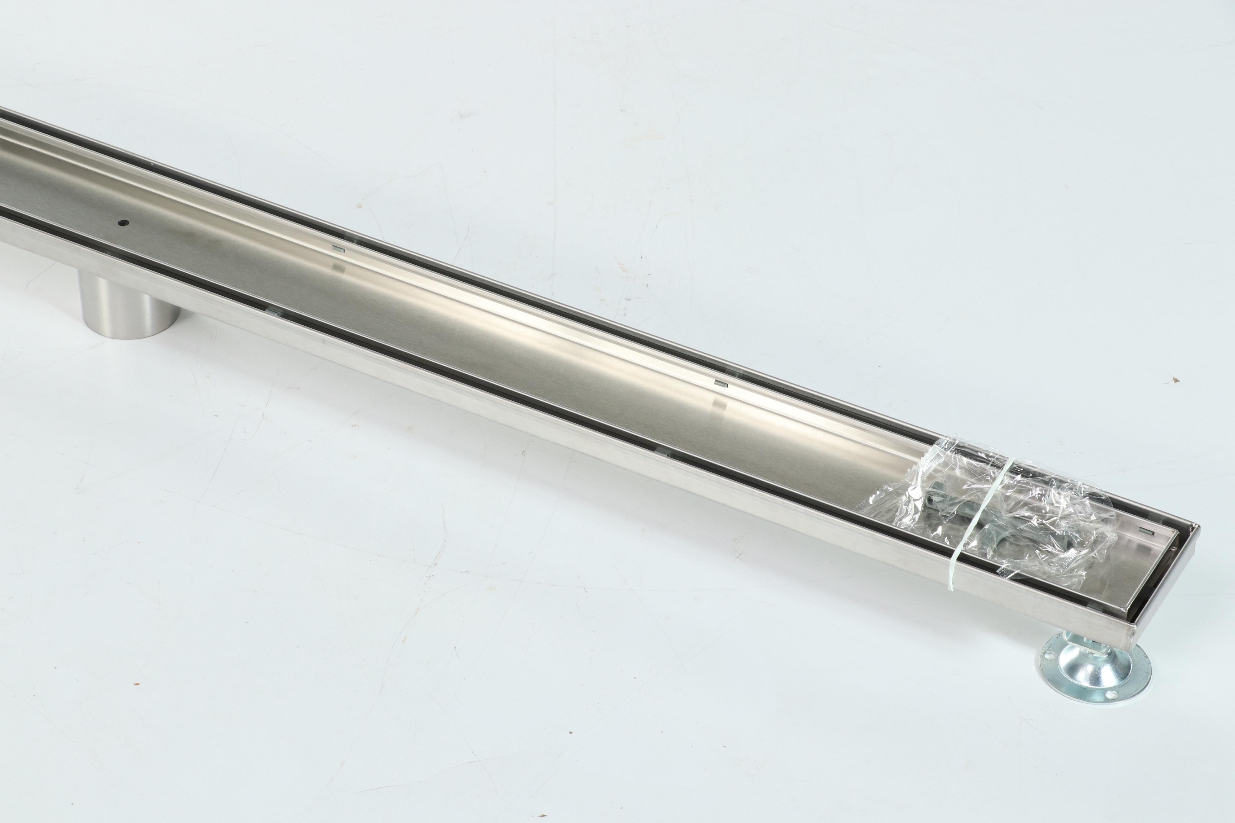 Brushed Stainless Steel Finish 48" Linear Tile-In Shower Drain