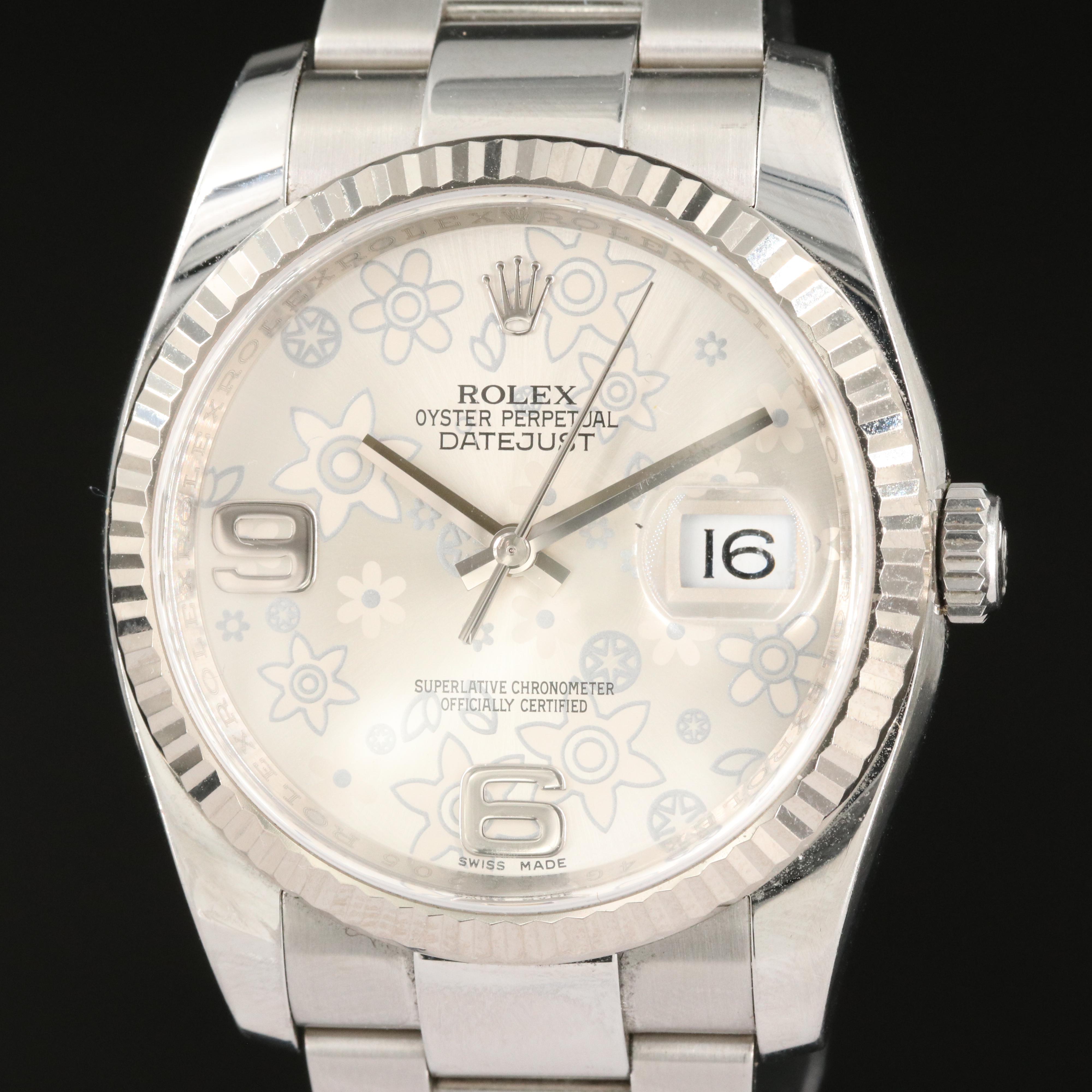 Rolex Oyster Perpetual Datejust Stainless Steel and 18K White Gold Watch