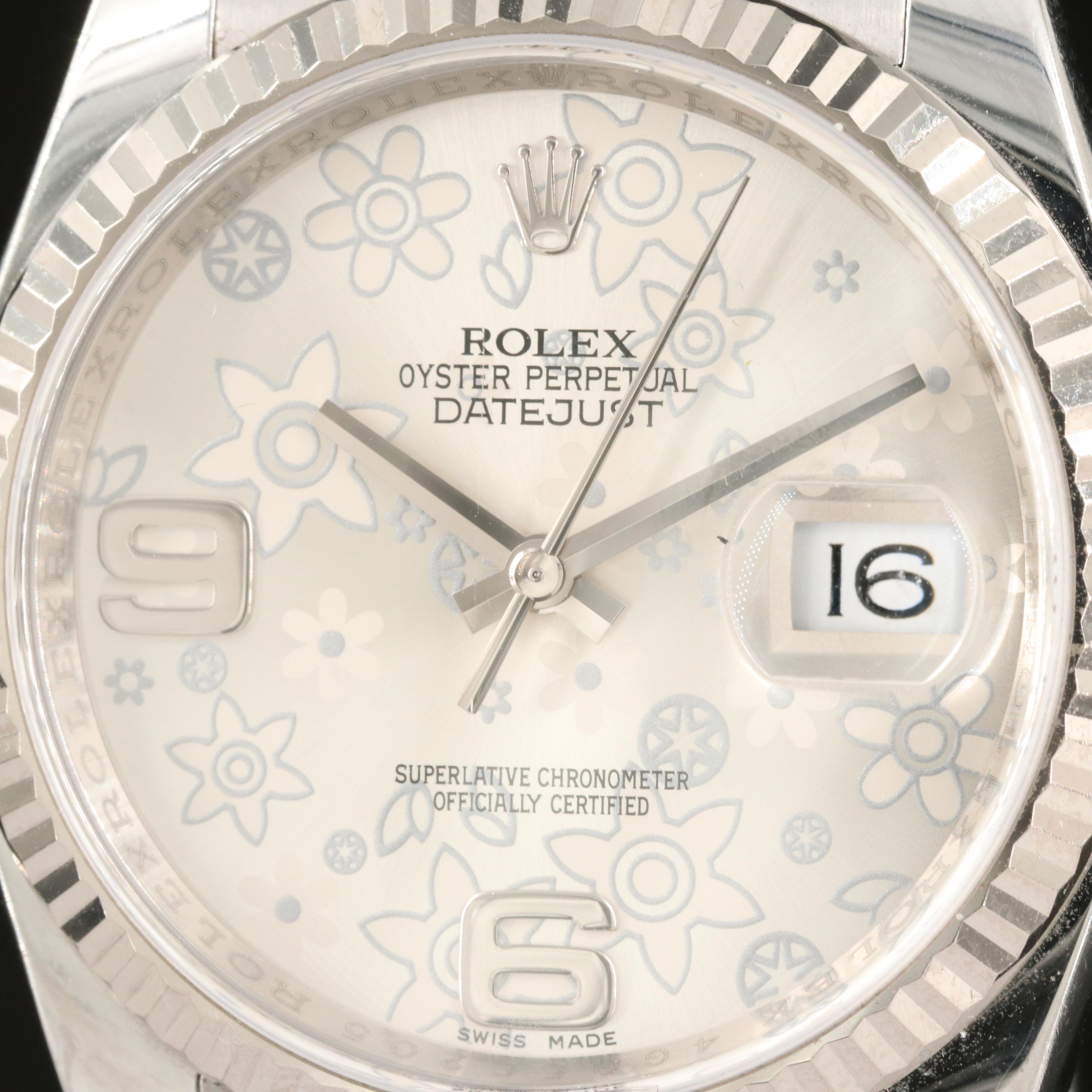 Rolex Oyster Perpetual Datejust Stainless Steel and 18K White Gold Watch