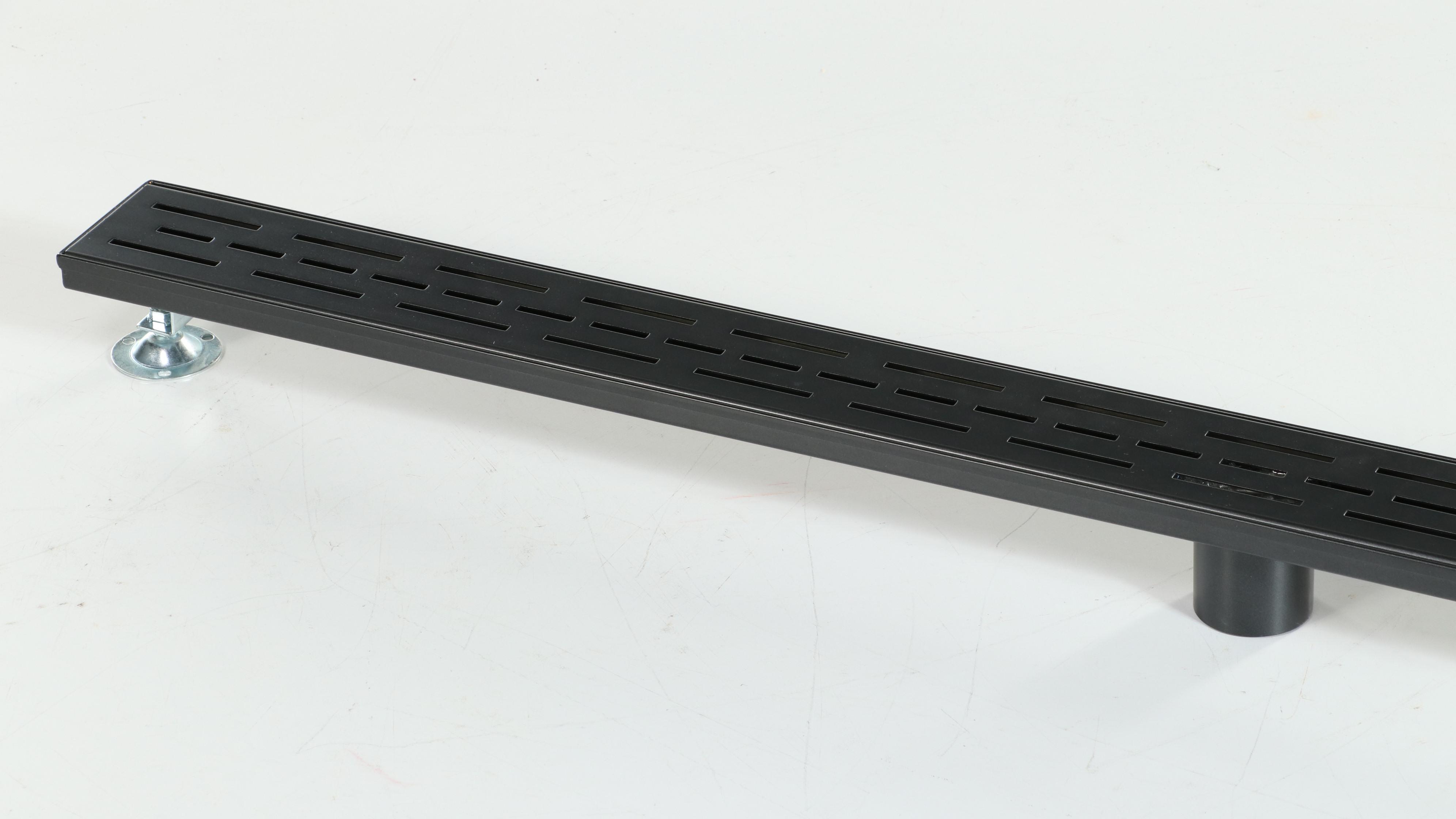 Matte Black Finish 4" Square and 48" Linear Shower Drains