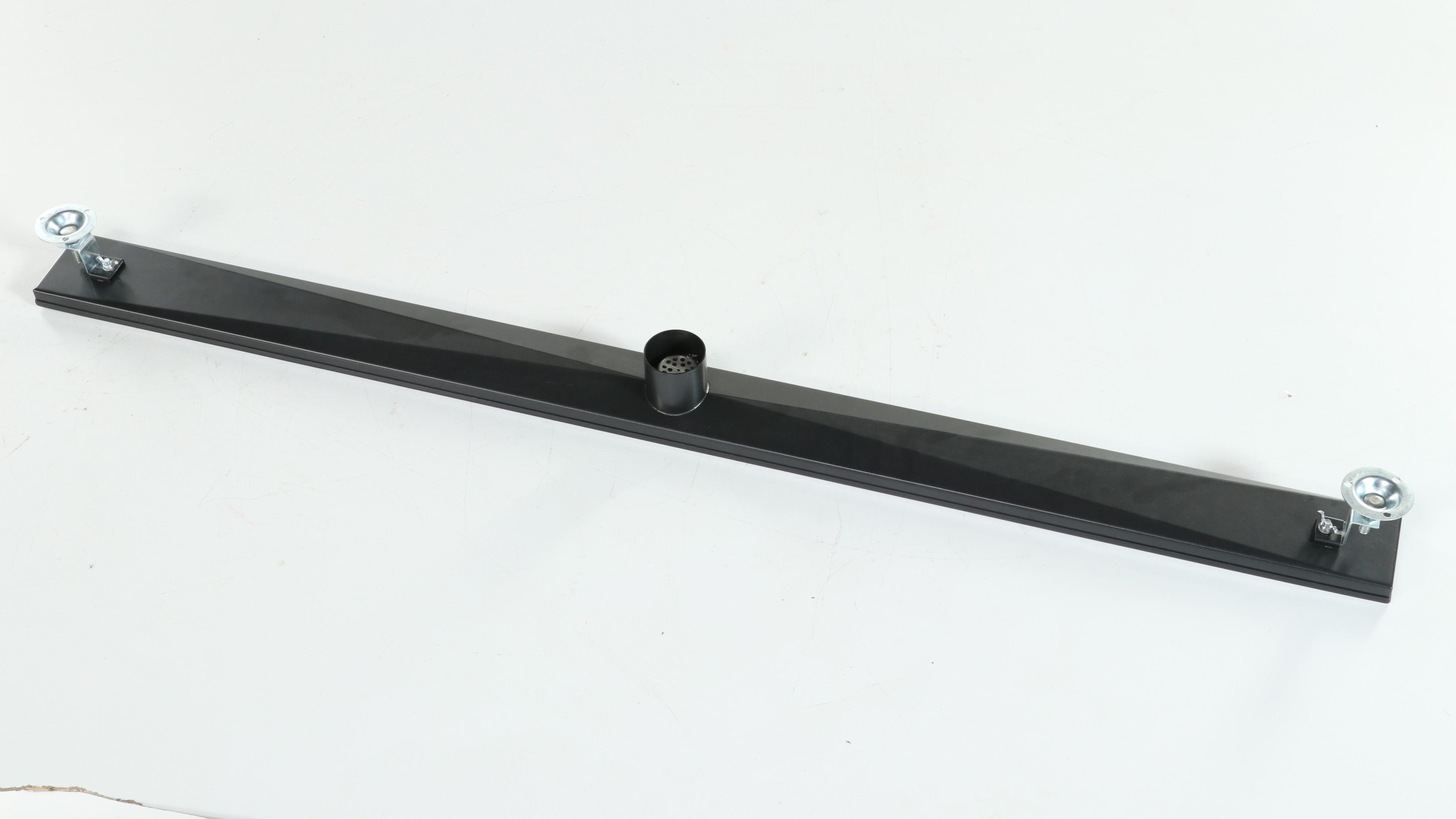 Matte Black Finish 4" Square and 48" Linear Shower Drains