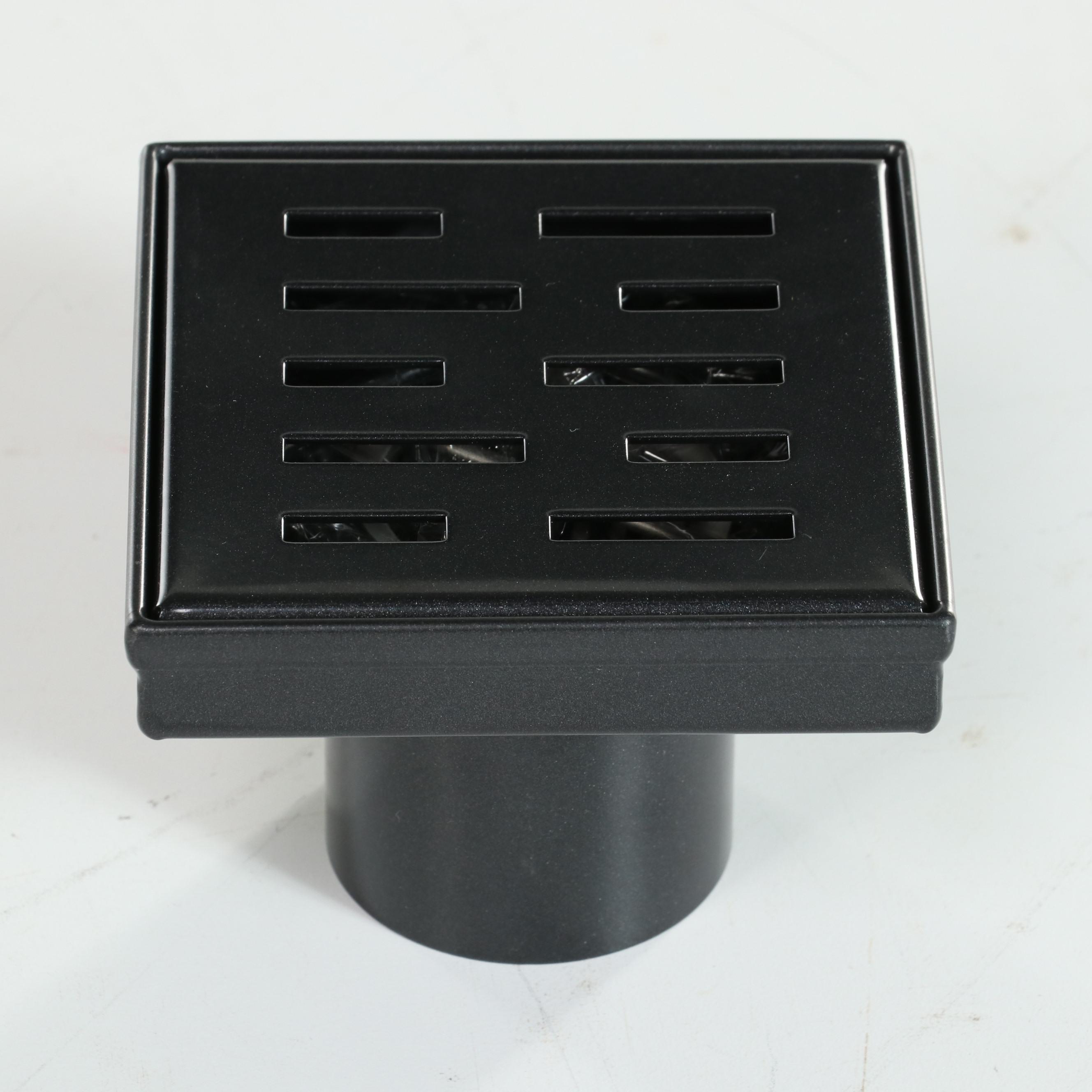 Matte Black Finish 4" Square and 48" Linear Shower Drains