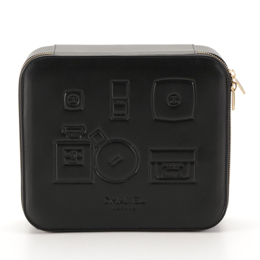 Chanel Beauté Cosmetic Case in Black Embossed Polyurethane