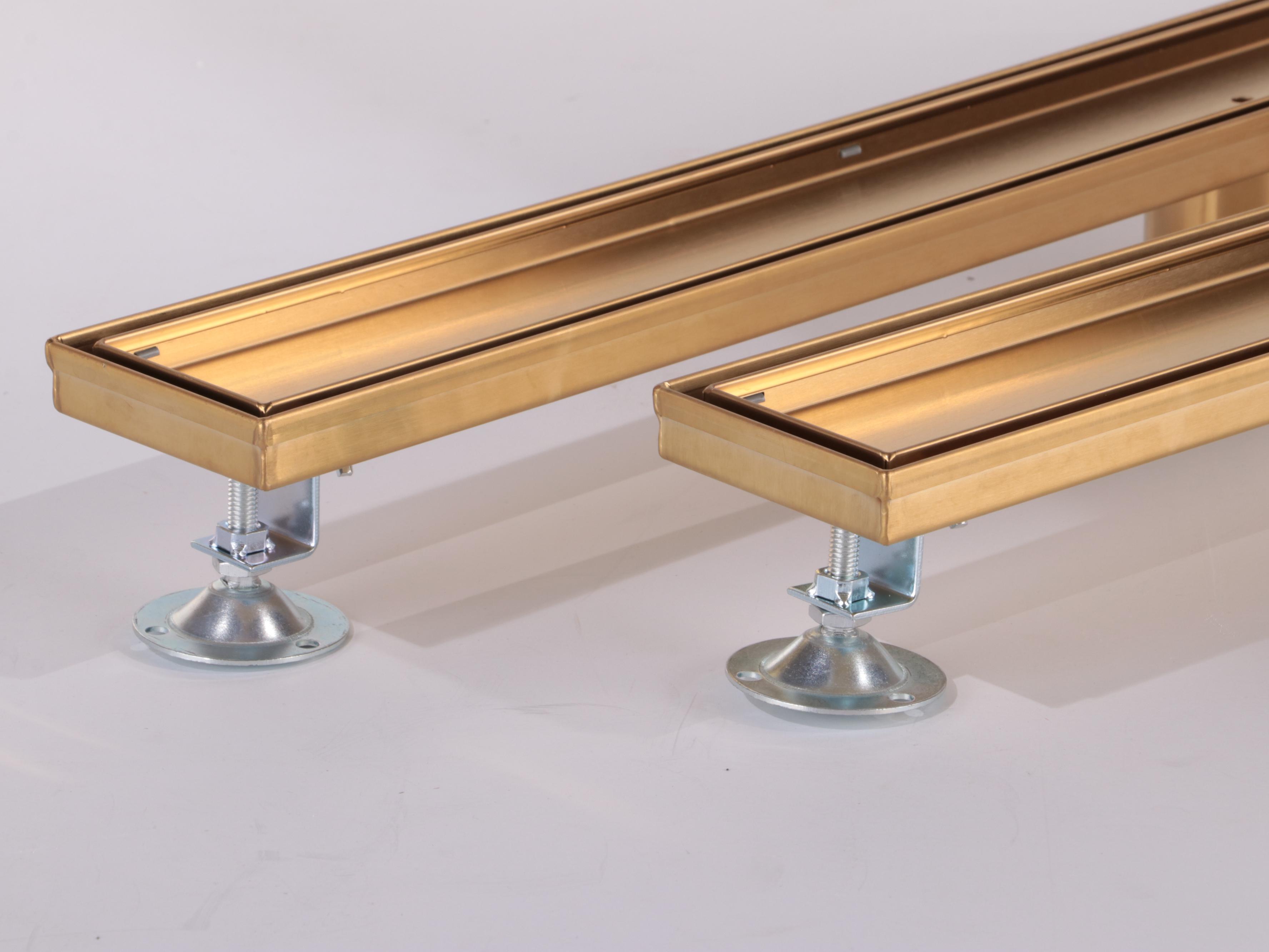 Polished Brass Finish 32" and 36" Linear Tile-In Shower Drains