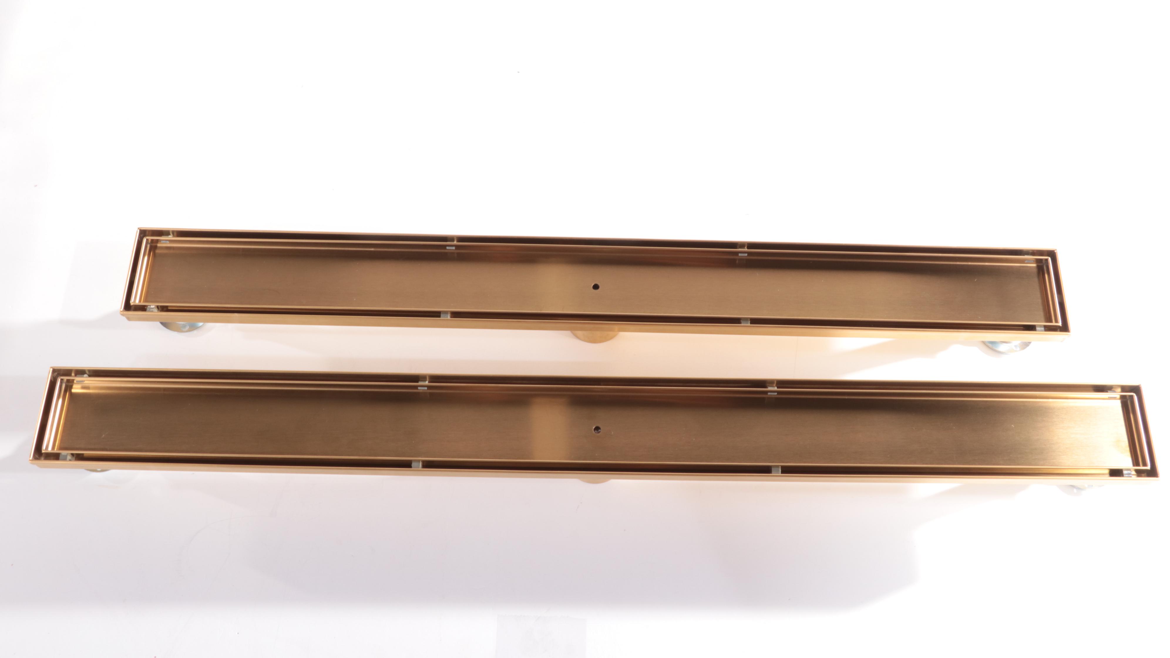 Polished Brass Finish 32" and 36" Linear Tile-In Shower Drains