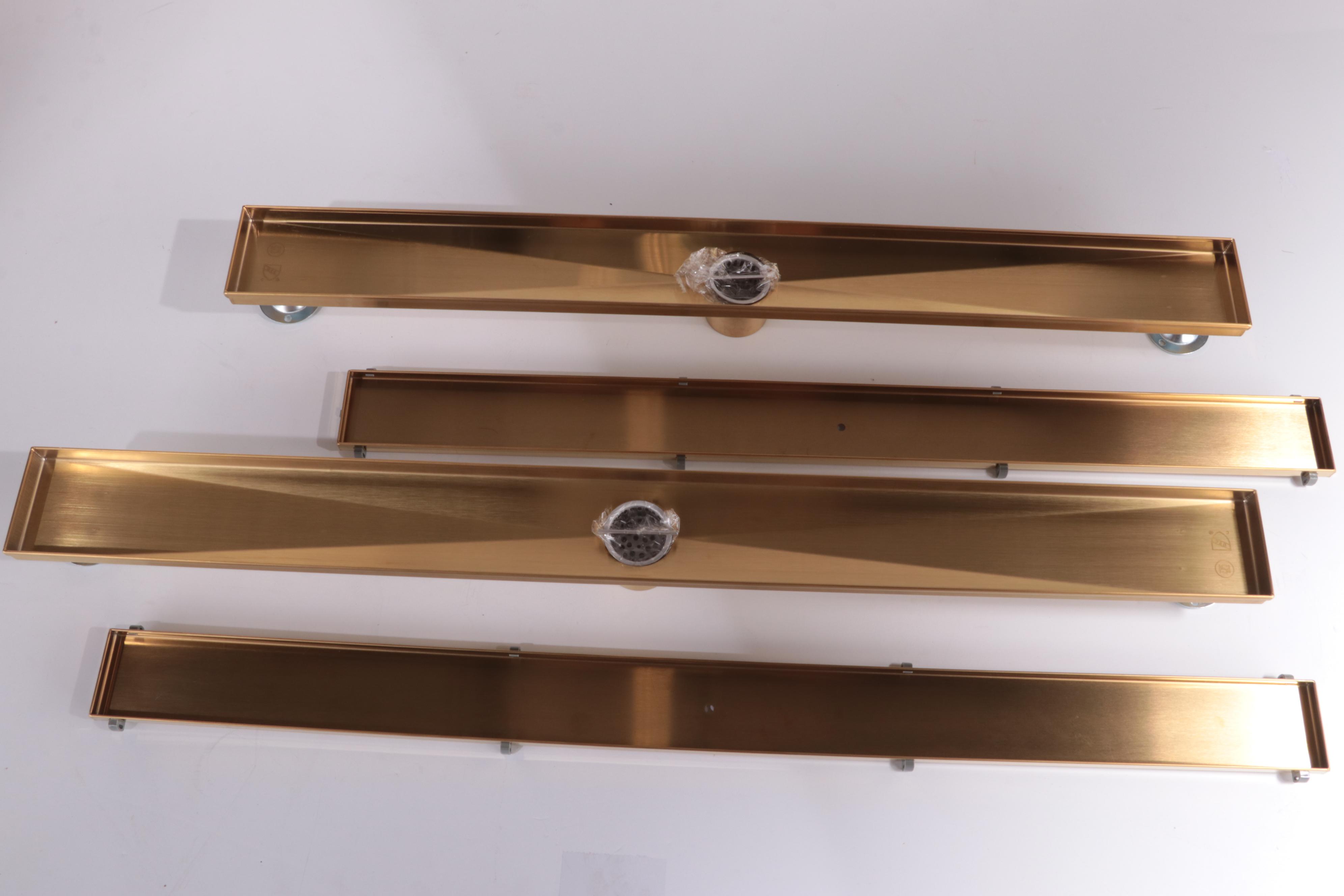 Polished Brass Finish 32" and 36" Linear Tile-In Shower Drains