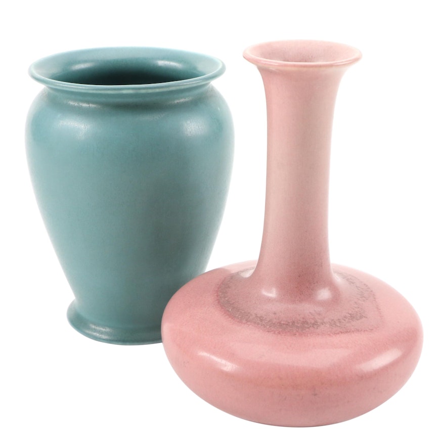 Rookwood Pottery Matte Glaze Ceramic Production Vases, 1923