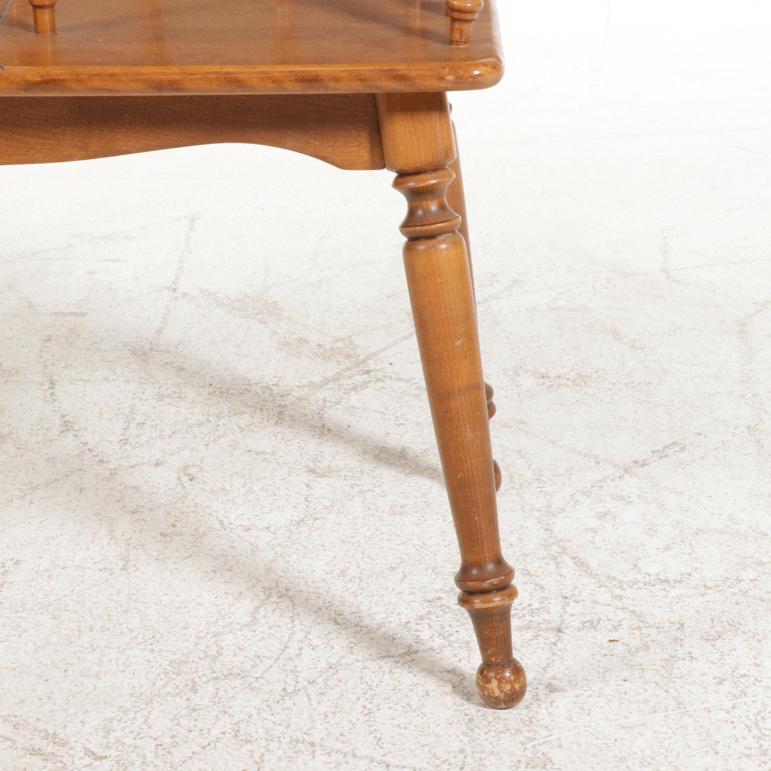 Ethan Allen Colonial Style Maple Telephone Bench, Mid to Late 20th Century