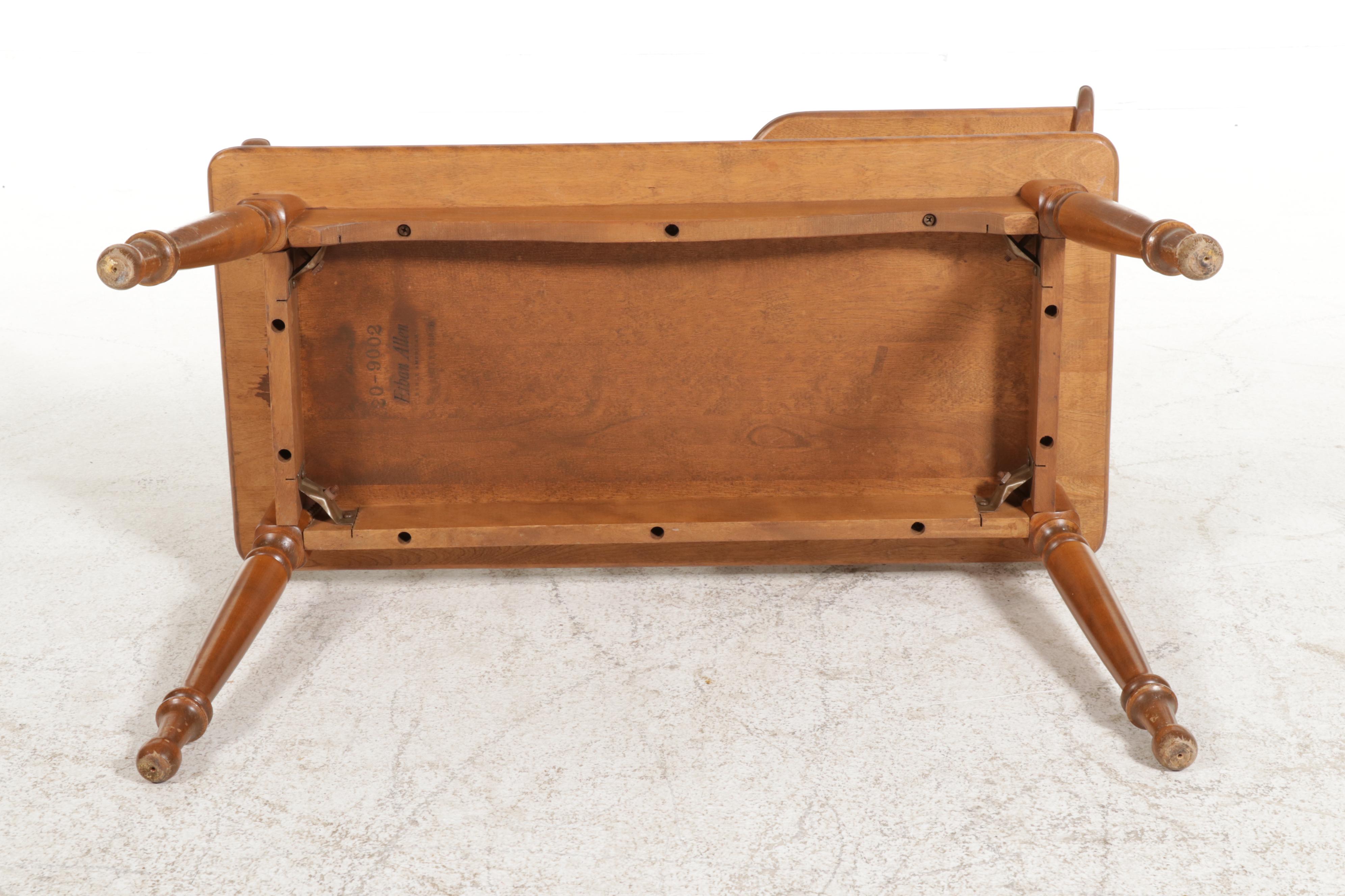Ethan Allen Colonial Style Maple Telephone Bench, Mid to Late 20th Century