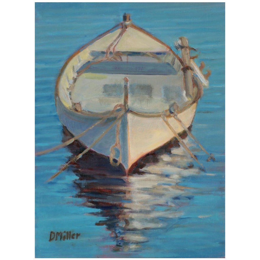 Deborah Miller Oil Painting "Maine Rowboat," 21st Century