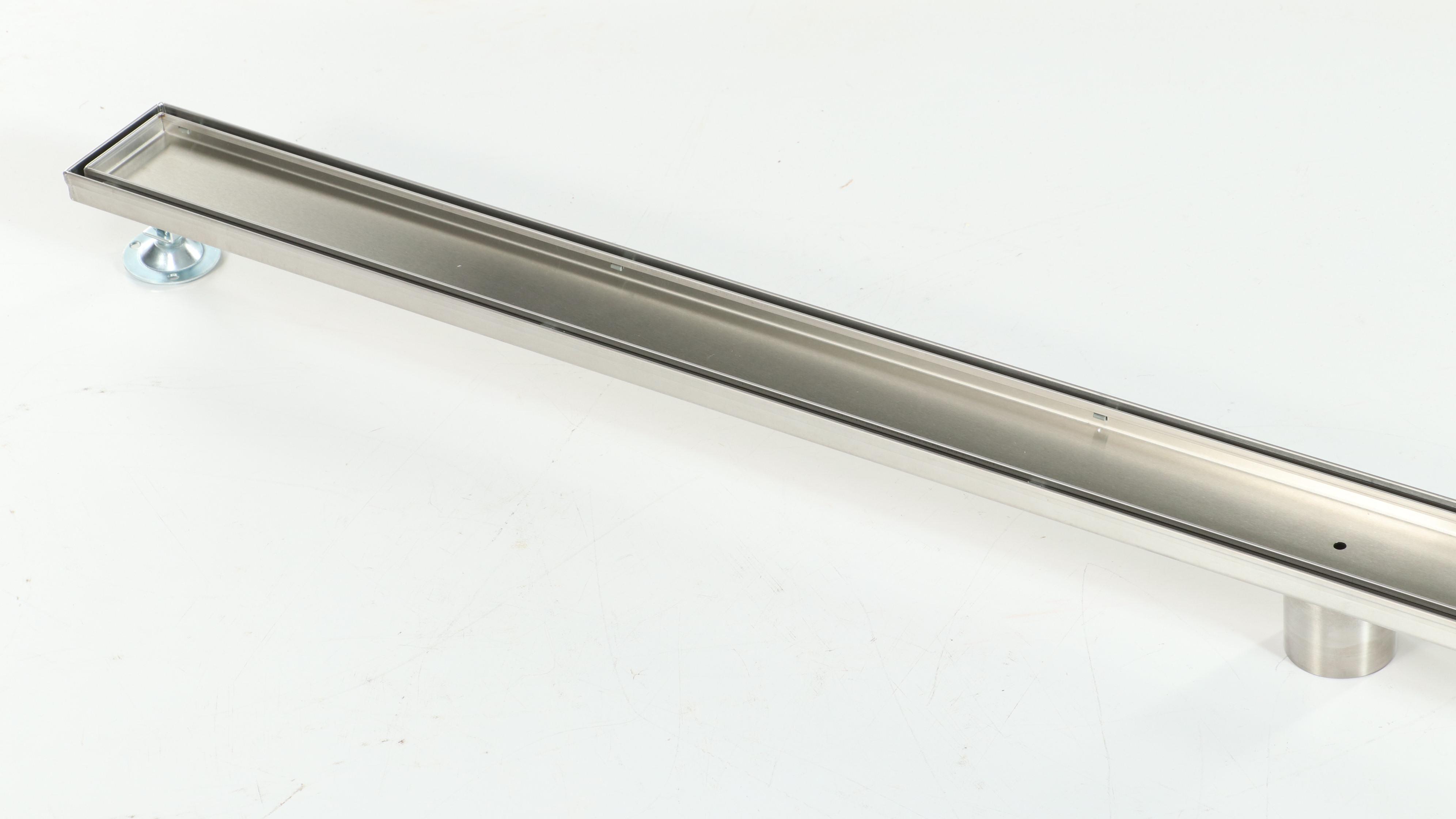 Brushed Stainless Steel Finish 60" Linear Tile-In Shower Drains