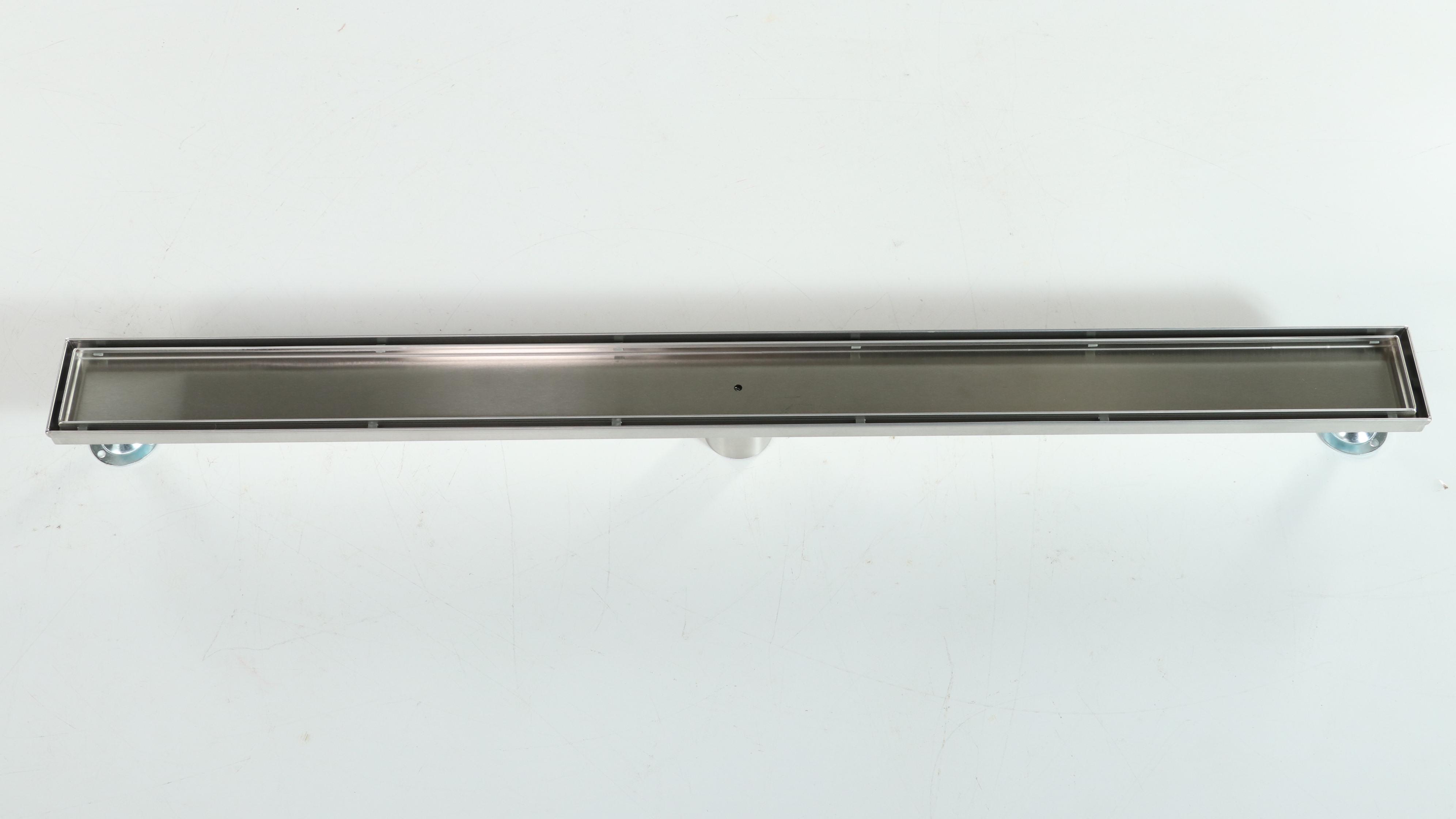 Brushed Stainless Steel Finish 40" Linear Tile-In Shower Drain