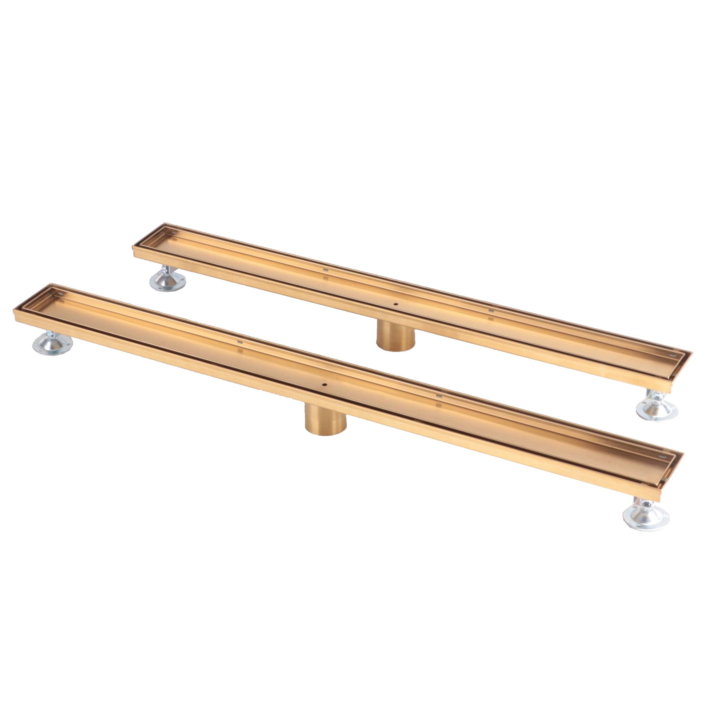 Polished Brass Finish 32" and 36" Linear Tile-In Shower Drains