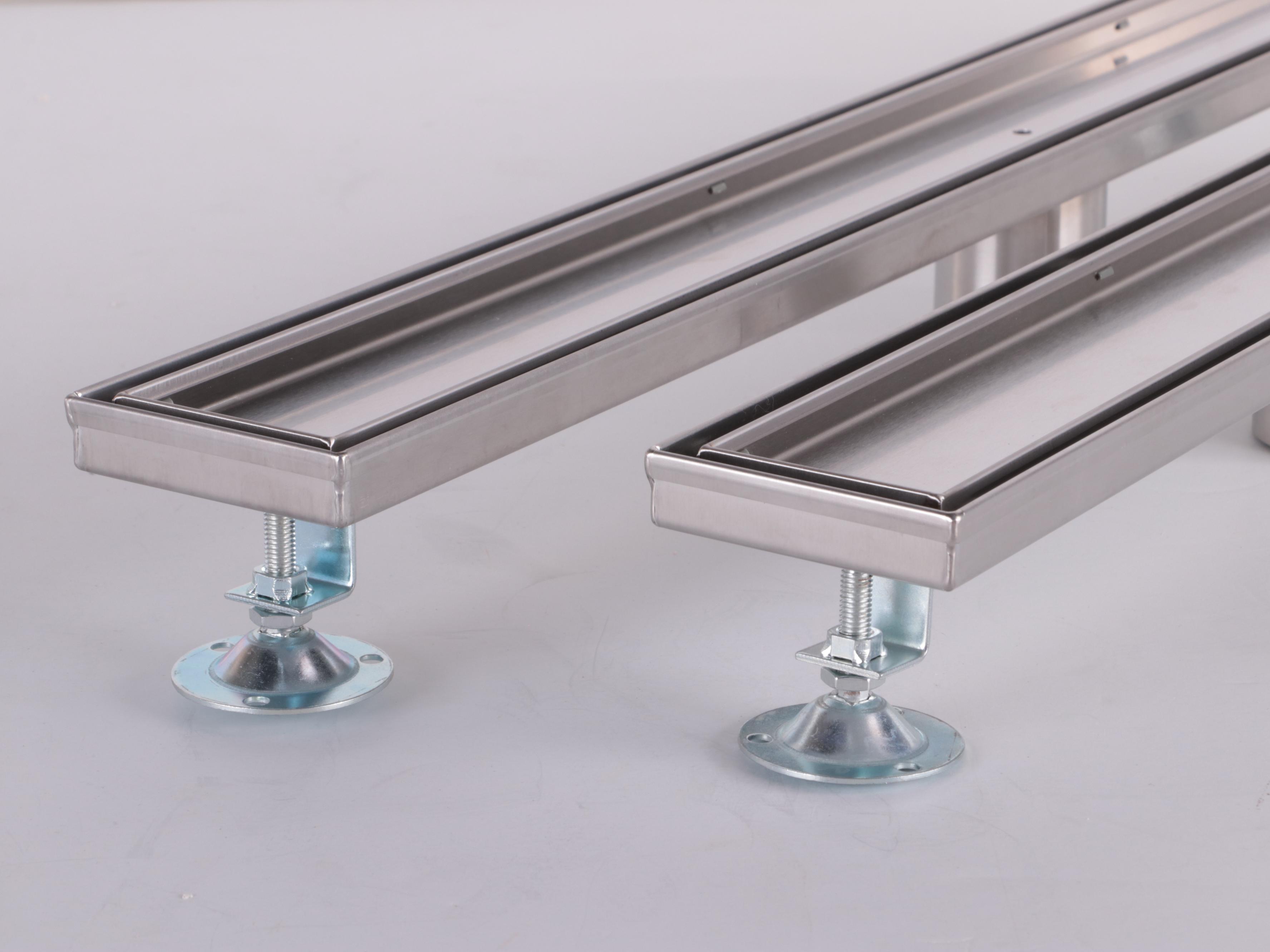 Brushed Stainless Steel Finish 24" and 32" Linear Tile-In Shower Drains