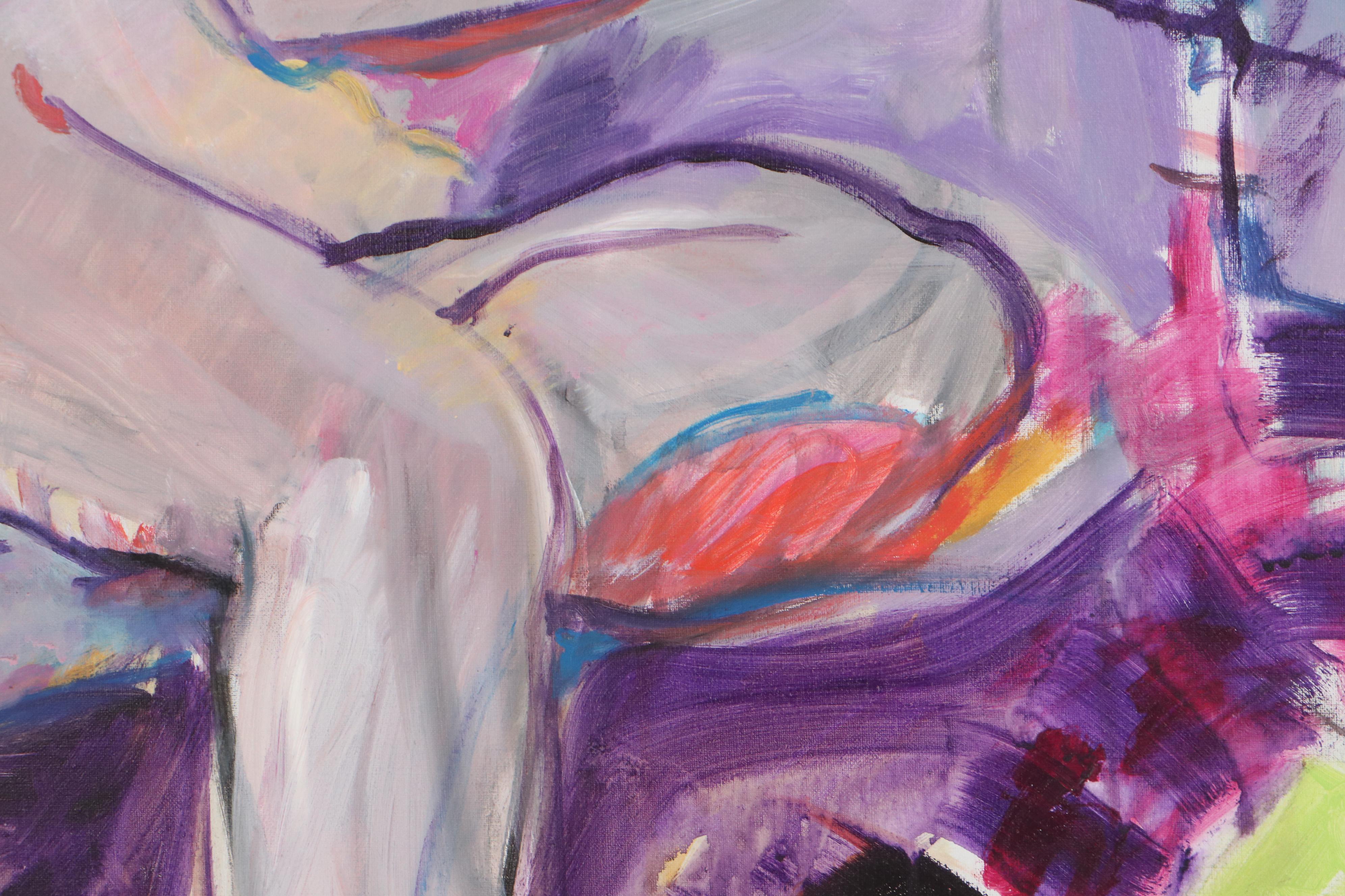 Marion Maas Figurative Oil Painting of Seated Nude, Late 20th Century