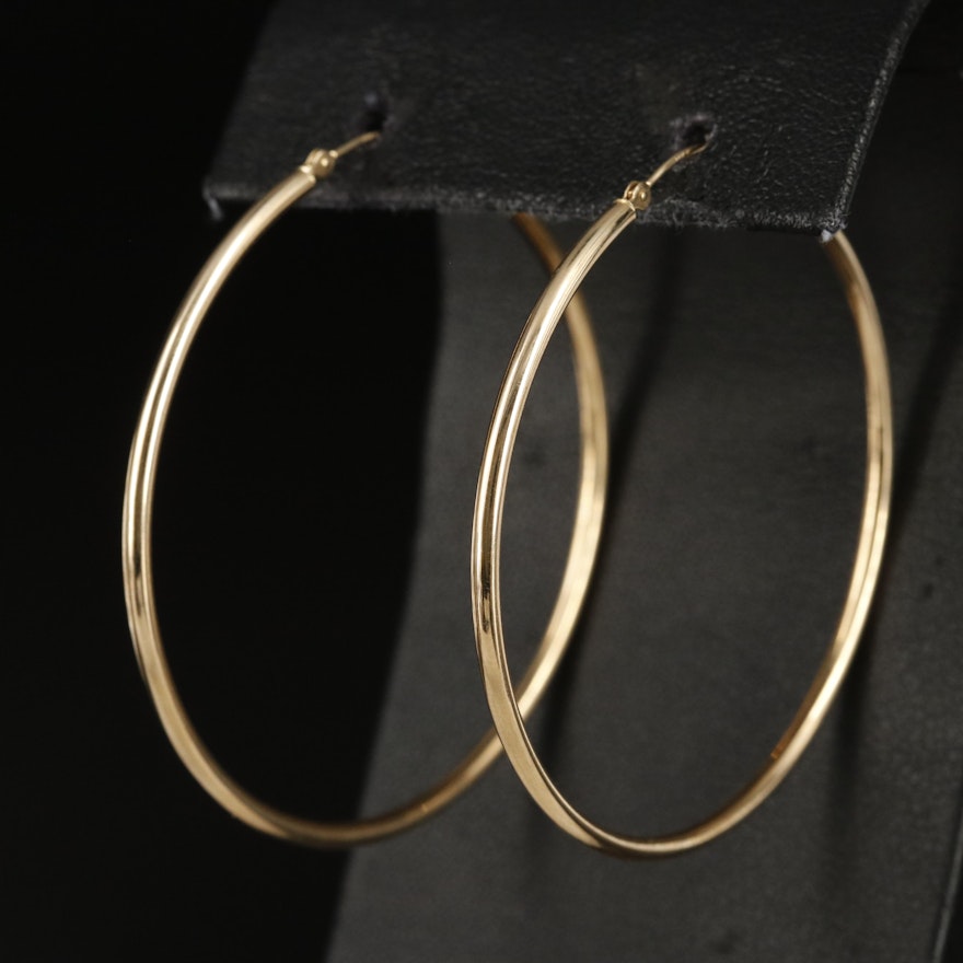 14K Large Hoop Earrings