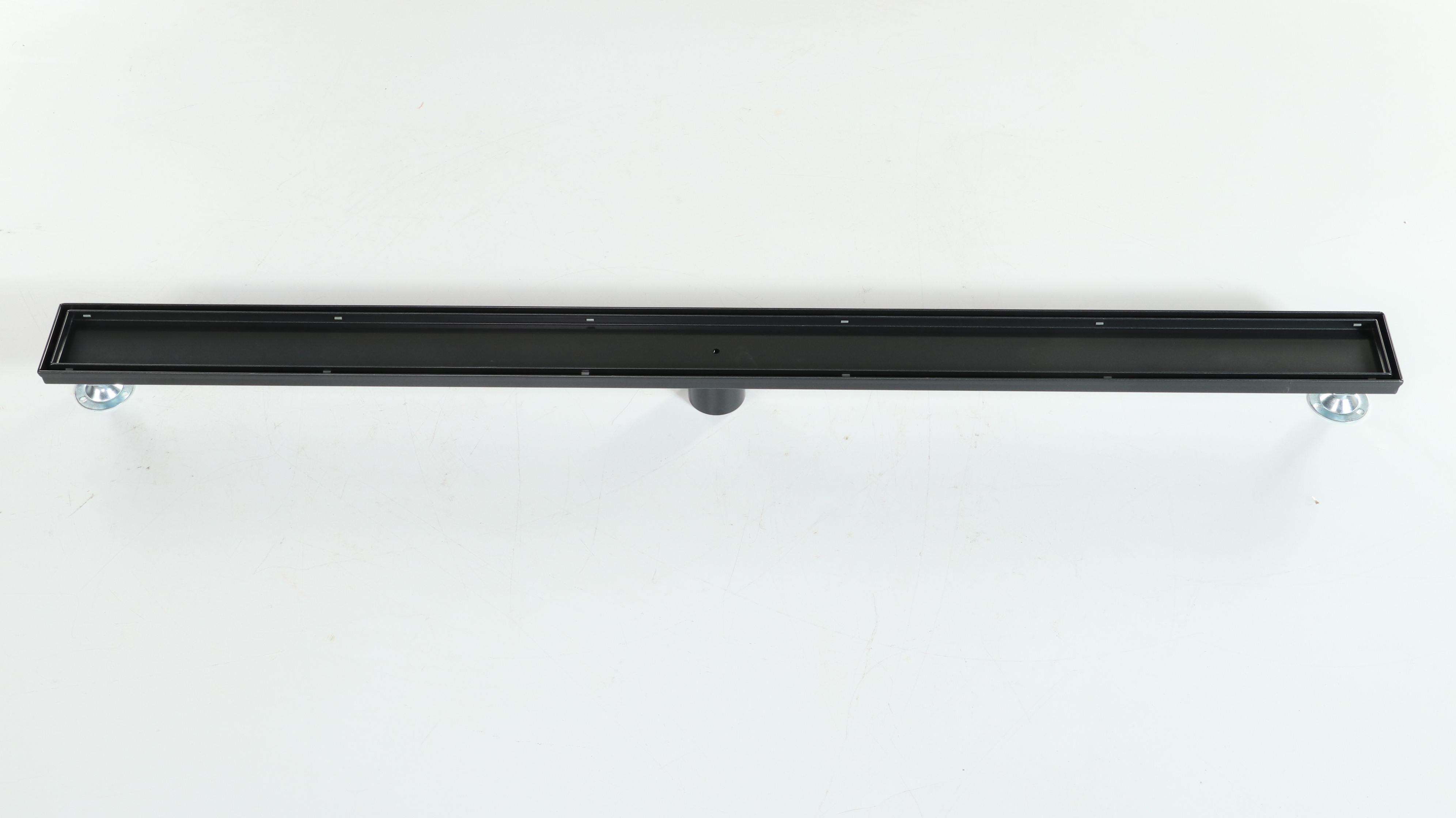 Matte Black Finish 48" Linear Tile-In Shower Drain