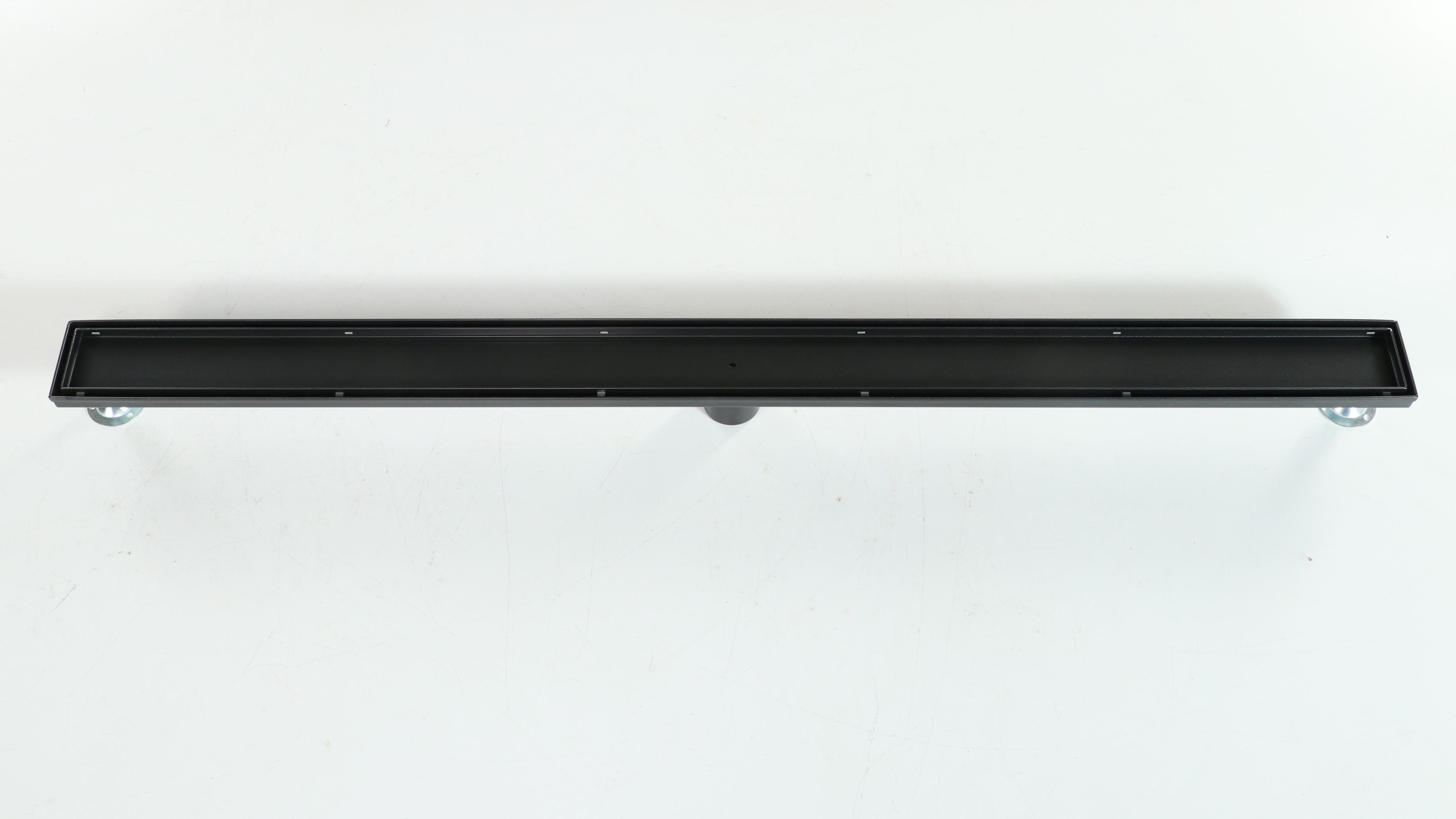 Matte Black 48" Linear Tile-In Shower Drain