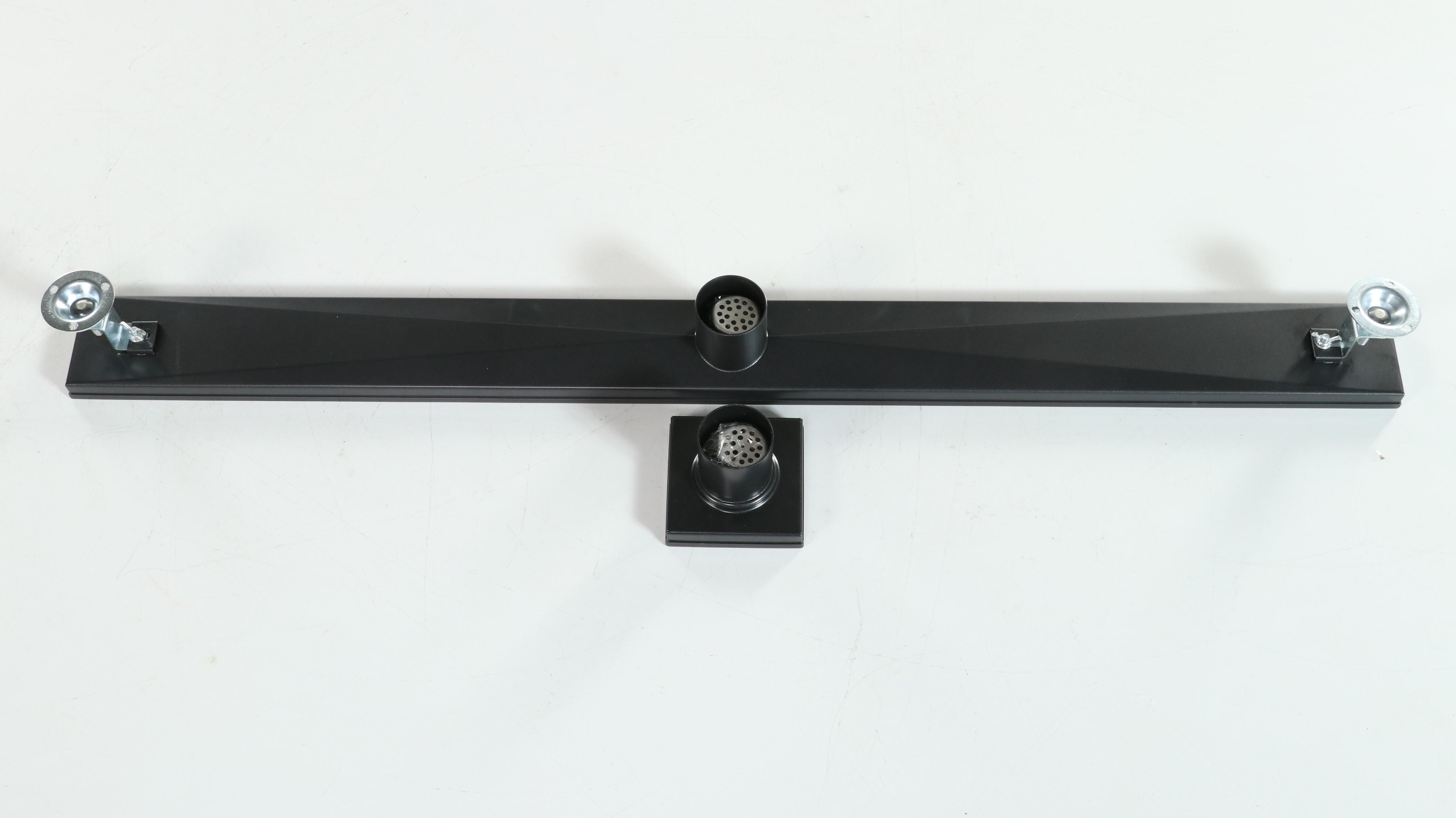Matte Black Finish 40" Linear and 4" Square Tile-In Shower Drains